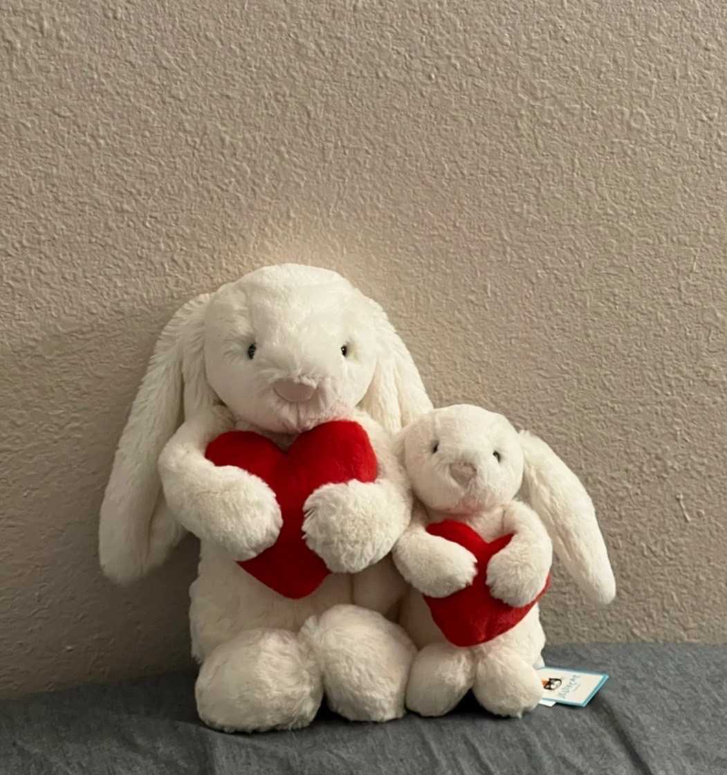 JELLY CAT BUNNY HUG RED HEART 
