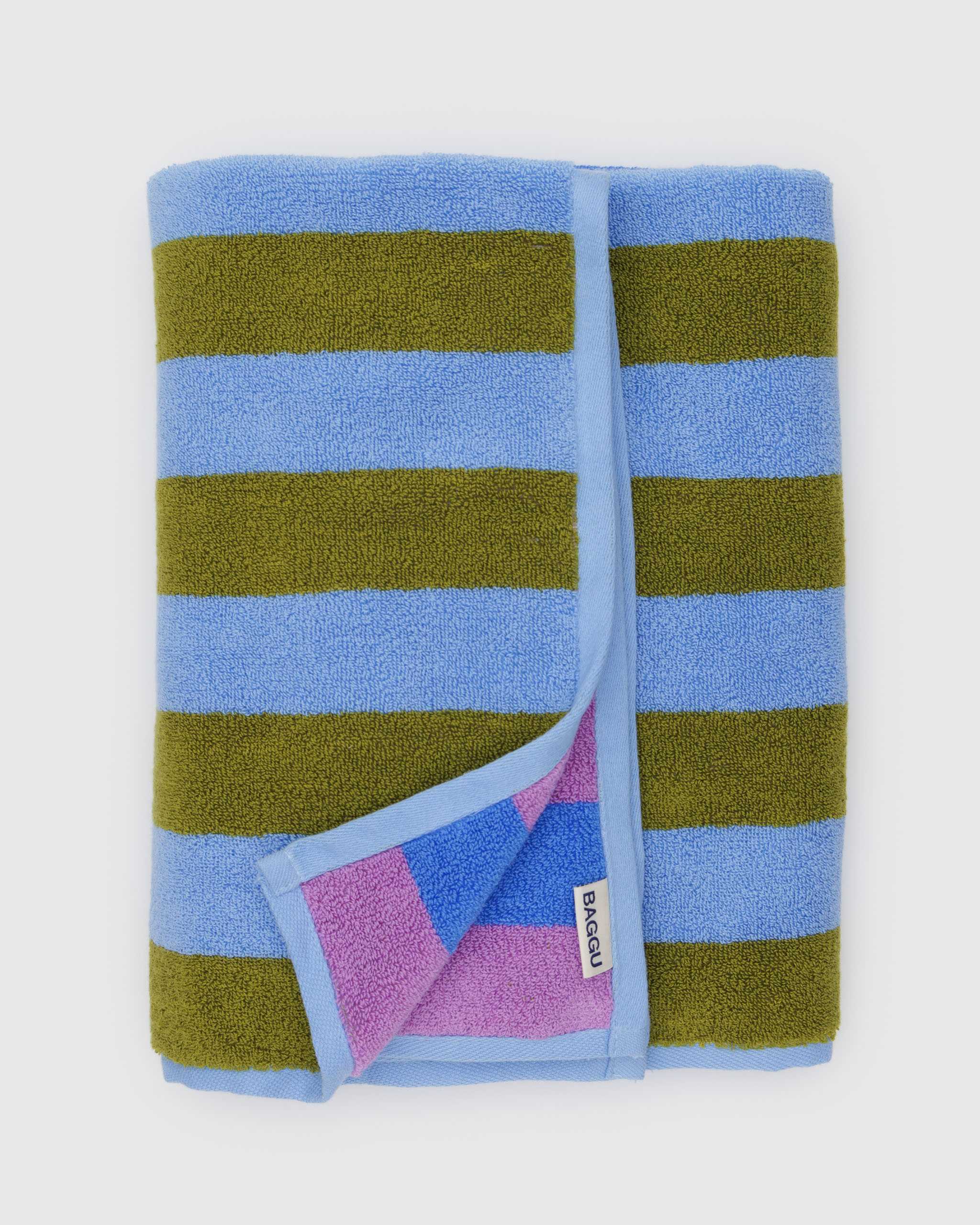 BAGGU Bath Towel - Cabana stripe mix
