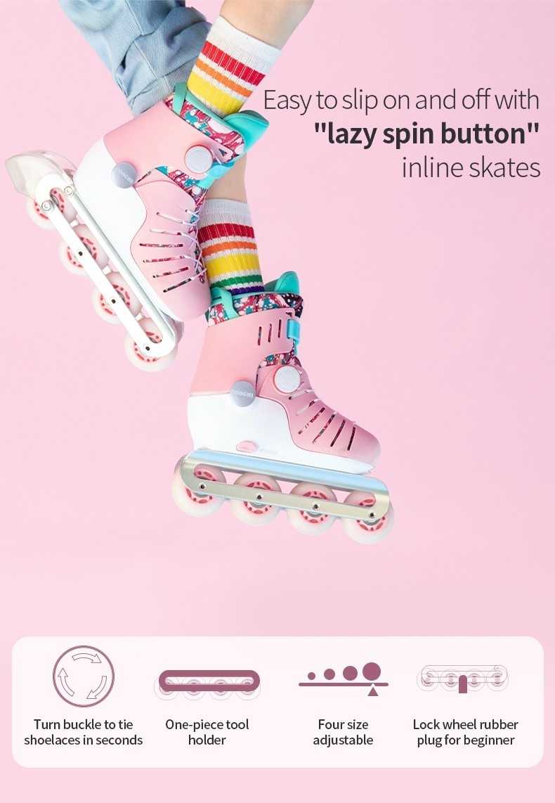 พรีออเดอร์ Roller Skate (Cooghi) ดีไซน์เก๋ ล้อลื่น มาตรฐานส่งออกยุโรป- สี PINK