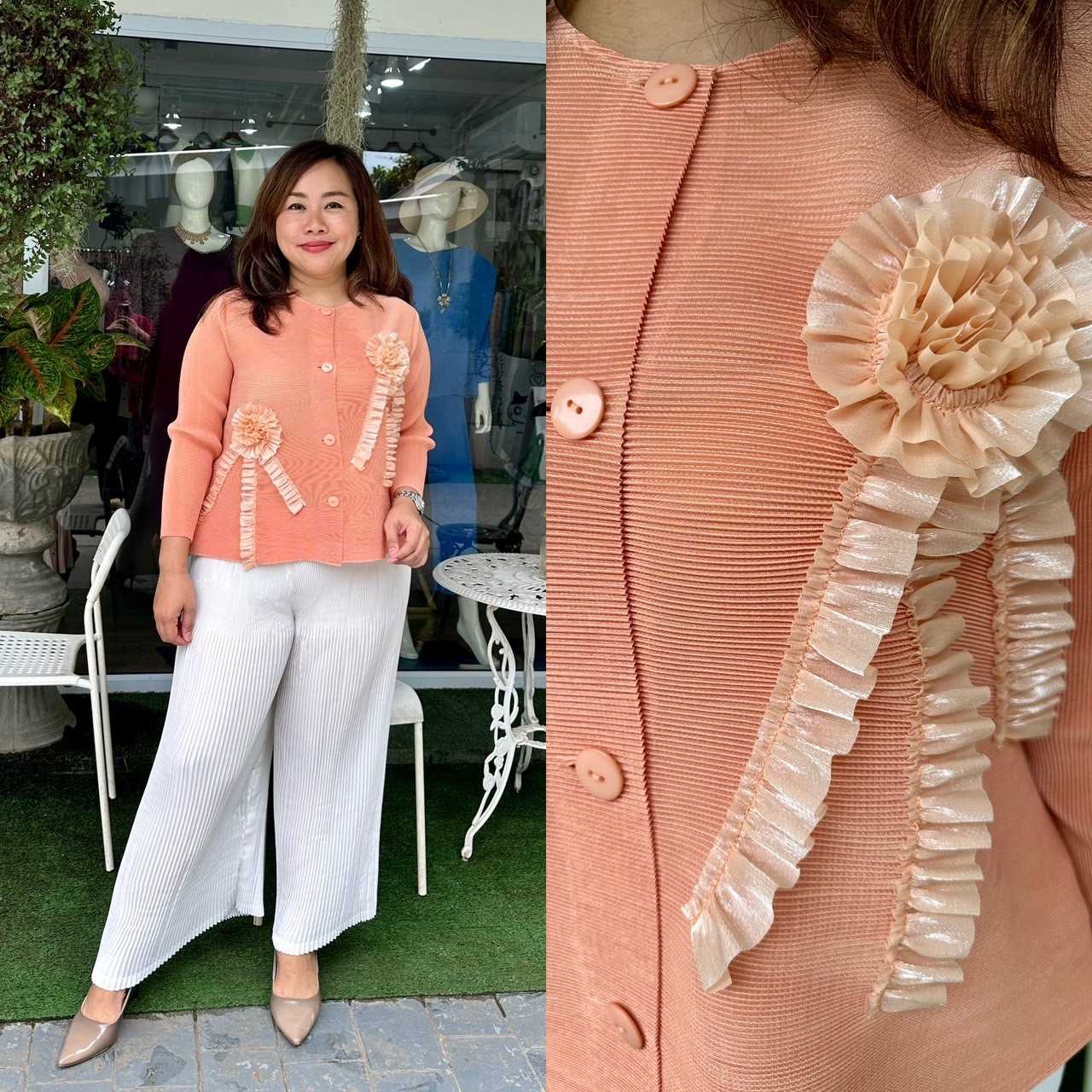 Pleatbynisa A513 เสื้ออัดพลีท เนื้อผ้าPolyester100%