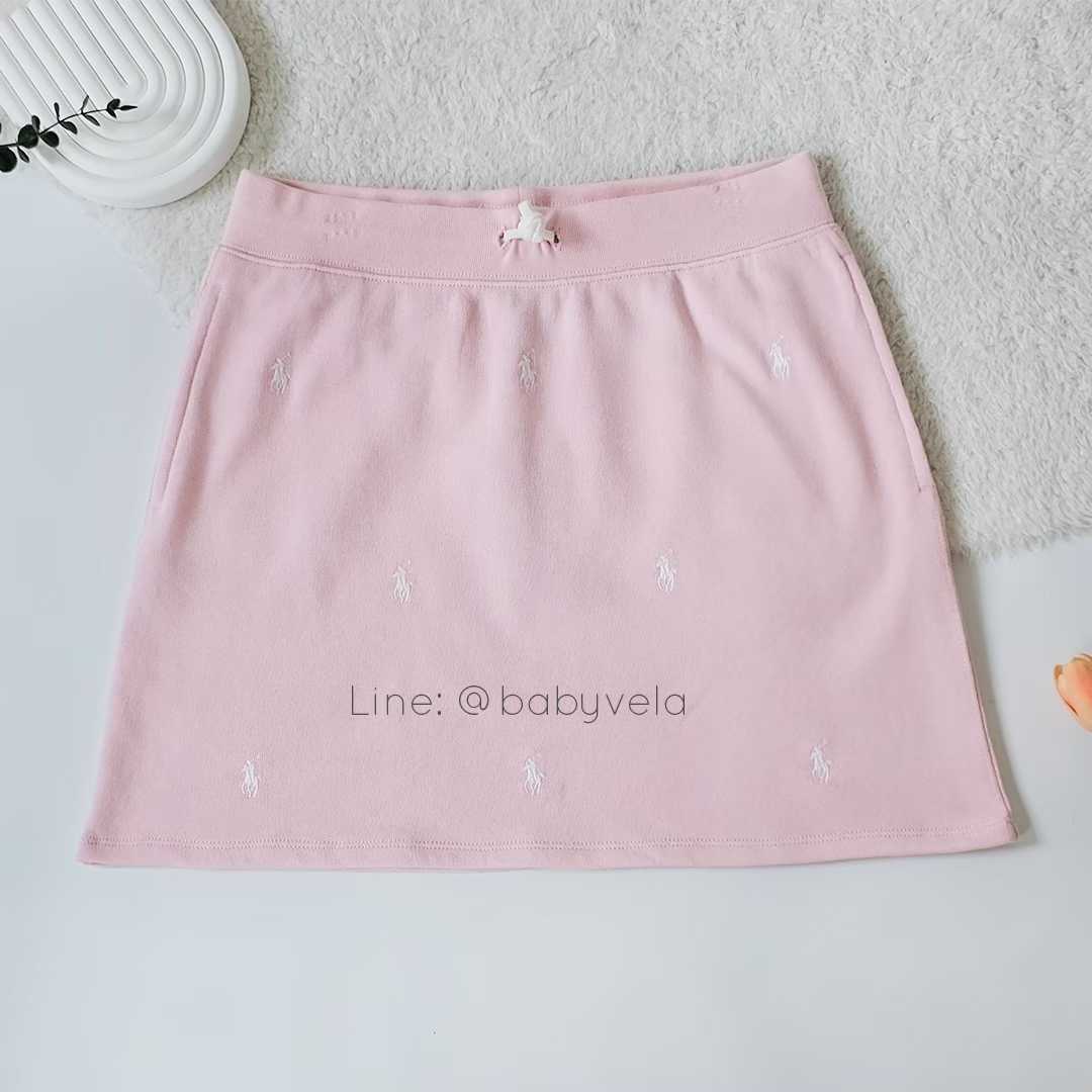 Girls Polo Pony Terry Skirt (Hint Of Pink)