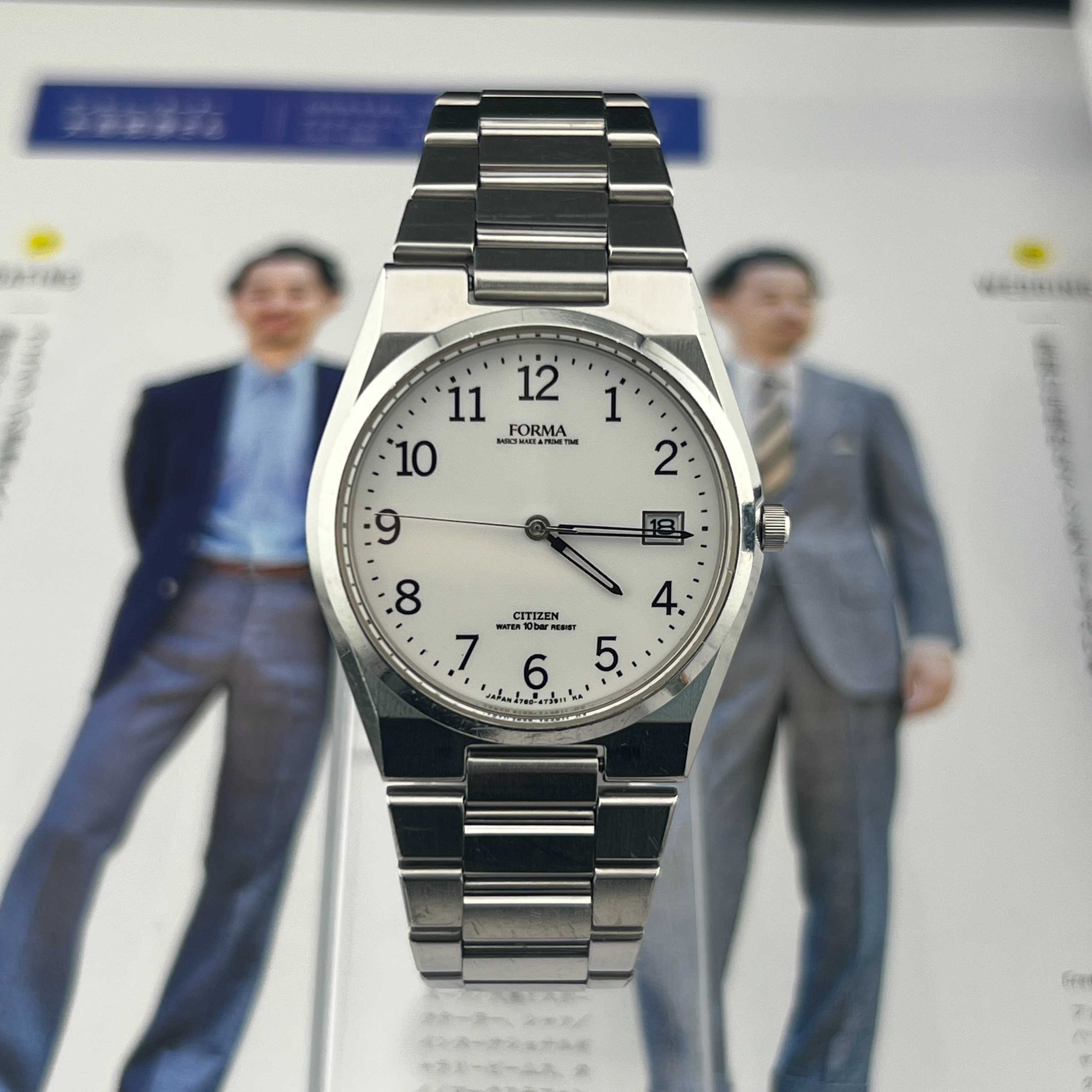 Vintage Citizen Forma Arabic Quartz White Dial Ref.4762-471377 Y Date Japan 2003