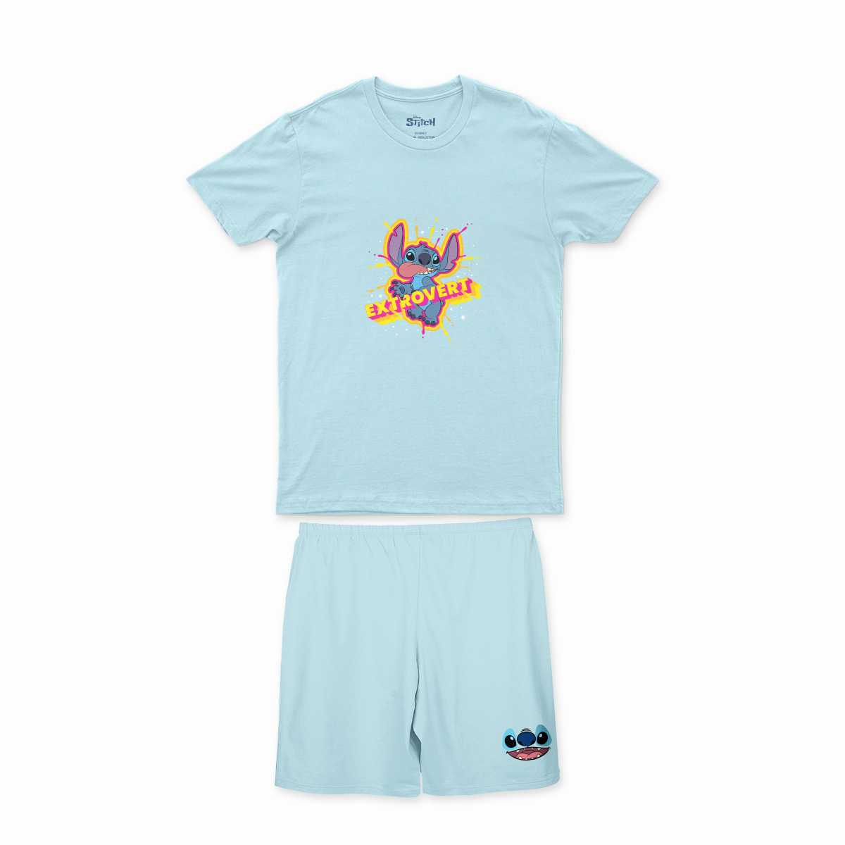 ชุดนอนเด็ก ลาย Stitch ลิขสิทธ์เเท้ เส้นใย 100% cotton แขนสั้น ขาสั้น (014SCCST/BL)