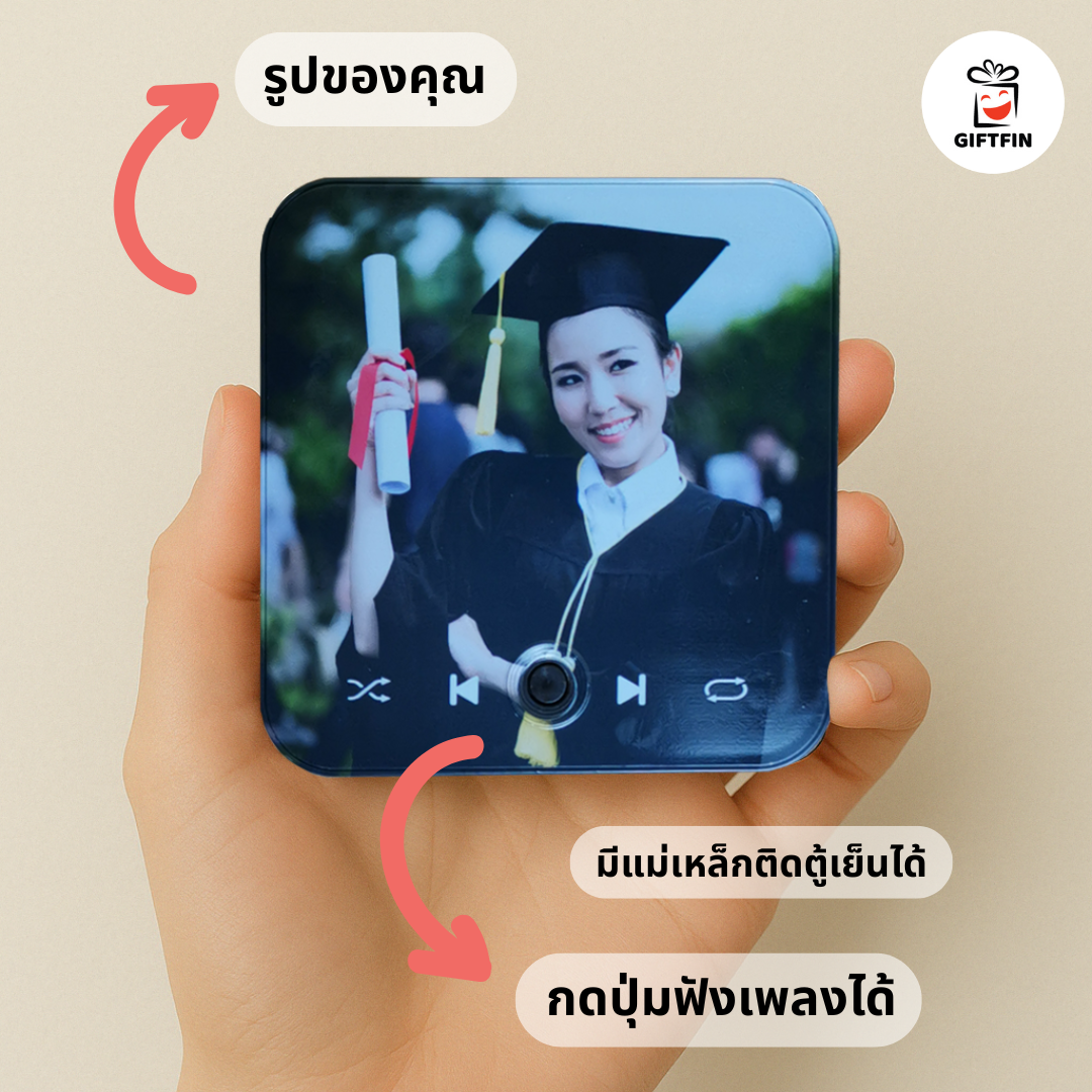 Melody Magnet (แบบที่ 2) | กรอบรูปแม่เหล็กเปิดเพลงได้ | เต็มรูป | ของขวัญวันเกิด/ครบรอบ | GiftFin