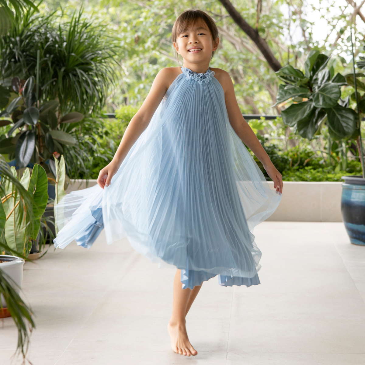 Baby Bell Tulle Dress - Sky blue