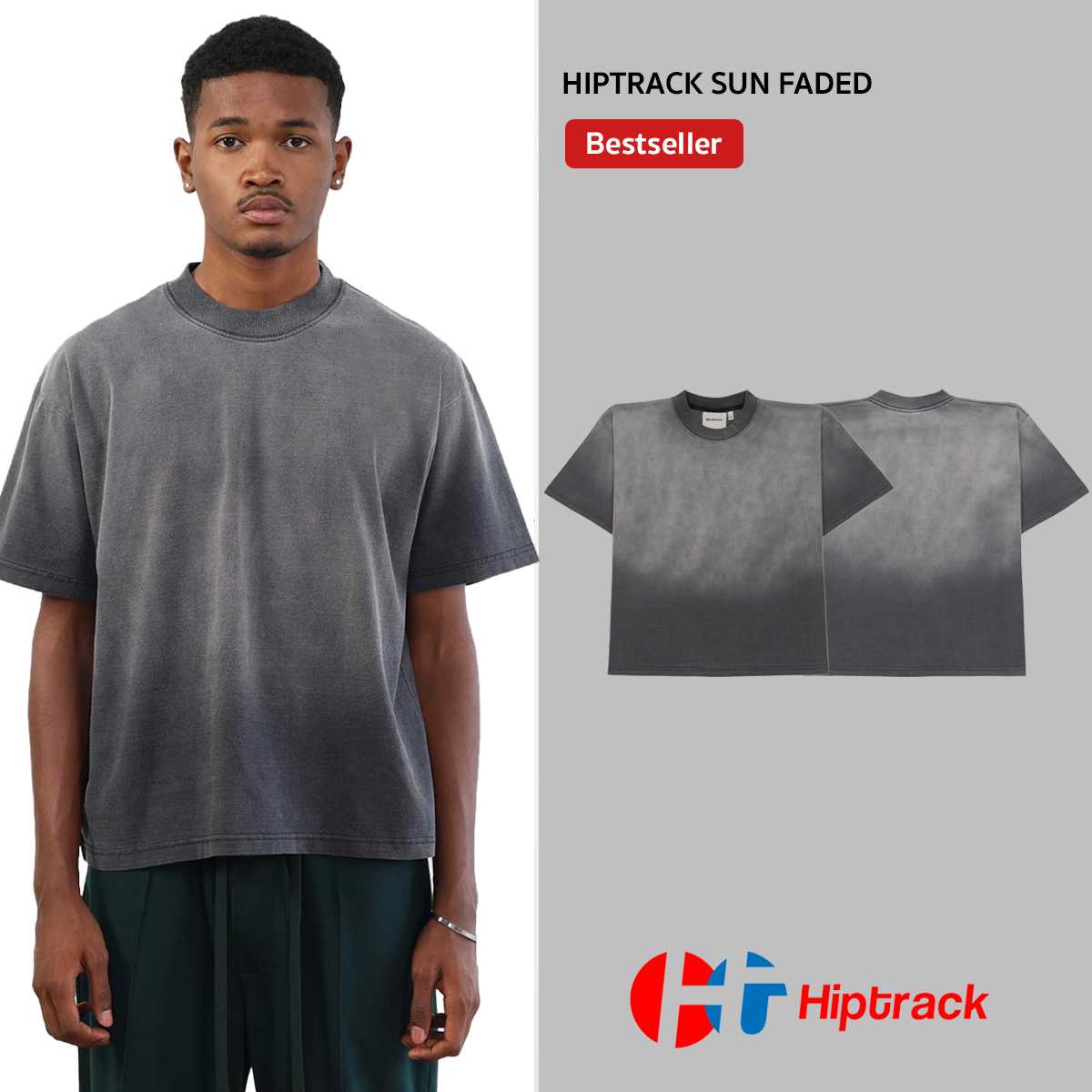 Hiptrack™ ซันเฟด เสื้อทรงโอเวอร์ไซส์ ชายเสื้อสั้น