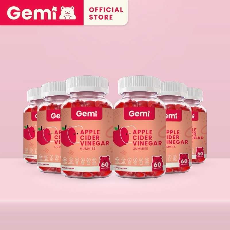 Gemi - ACV Gummies  x 6 Bottle / เจมมี่ แอปเปิ้ลไซเดอร์วิเนการ์กัมมี่ x 6 กระปุก / GemiGummi