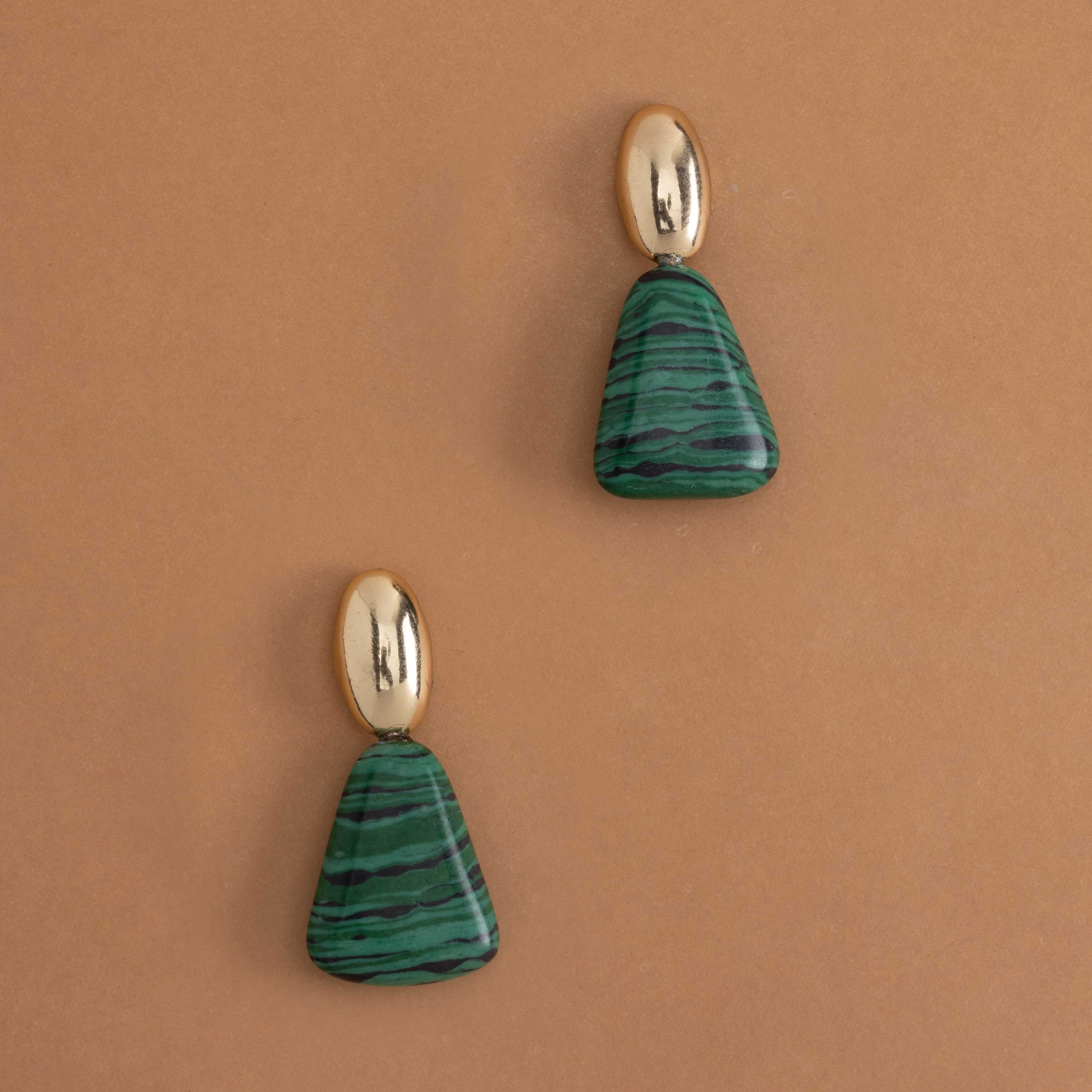 MALACHITE CONE DROP EARRINGS