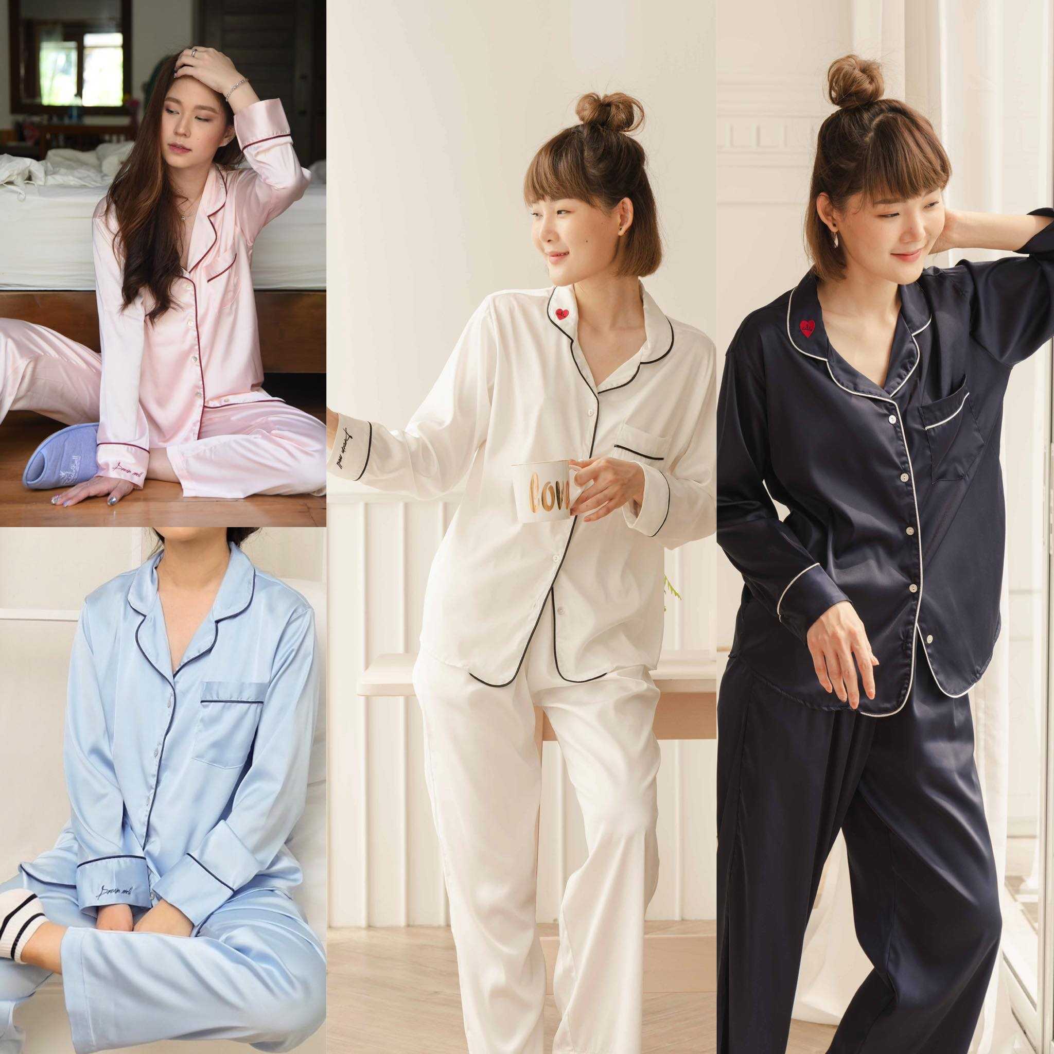 Dream Well Signature 5สี หญิง ชุดมีลายปักที่ปกและแขนเหมือนชุดนางแบบ