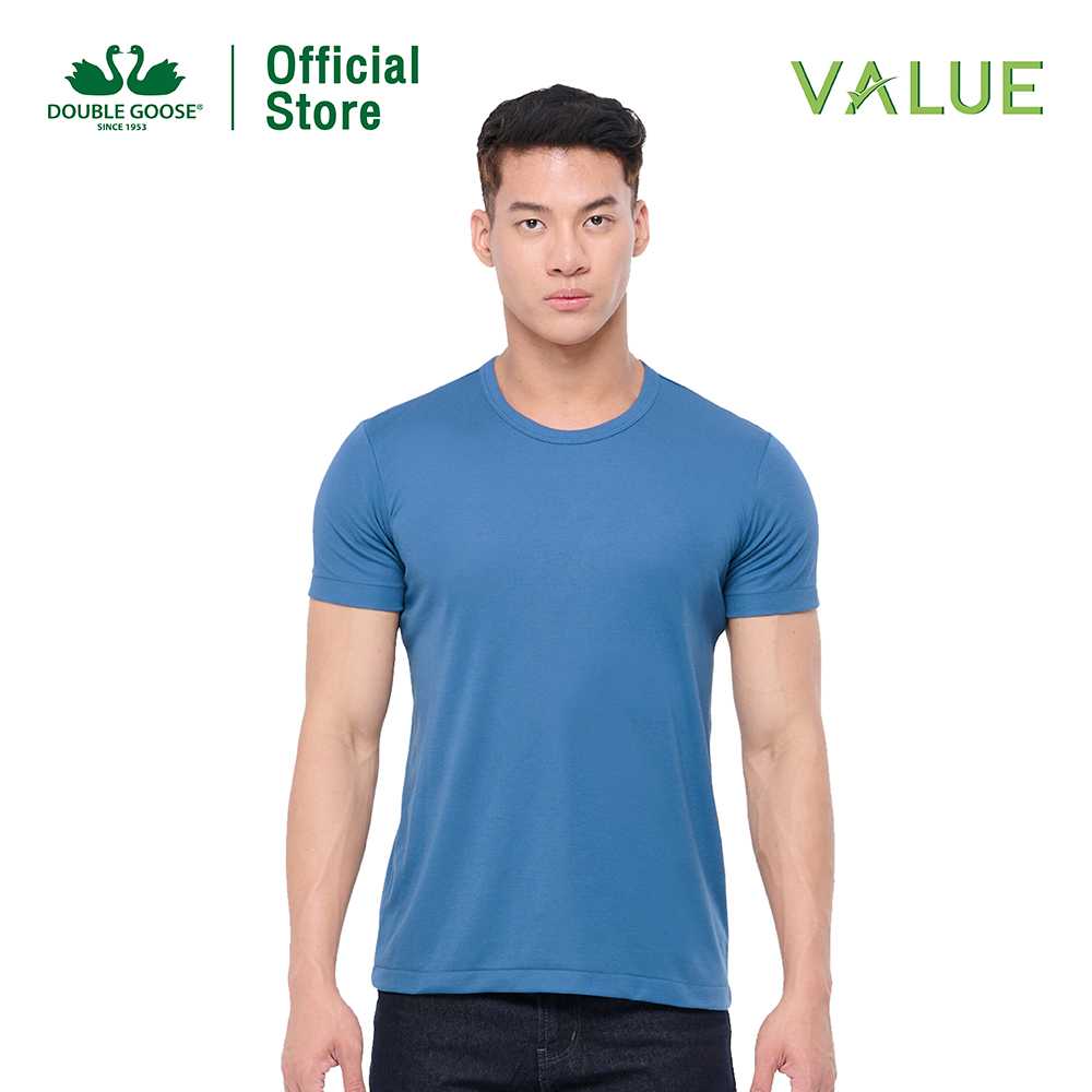 ห่านคู่ เสื้อยืด รุ่น Value ใส่สบาย ไม่ต้องรีด สีกรมท่า