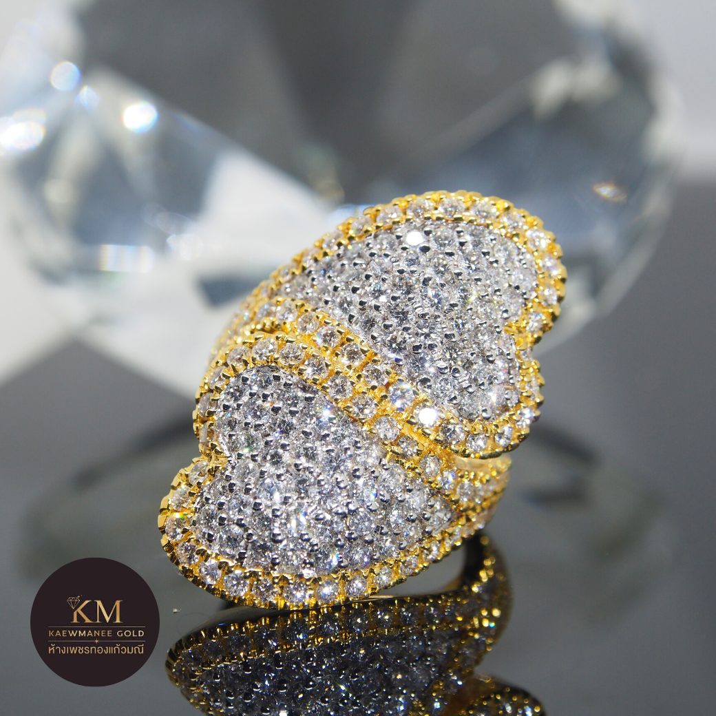 แหวนเพชร Dimond  Blooming Heart Twist  Pave RING (90% Gold)