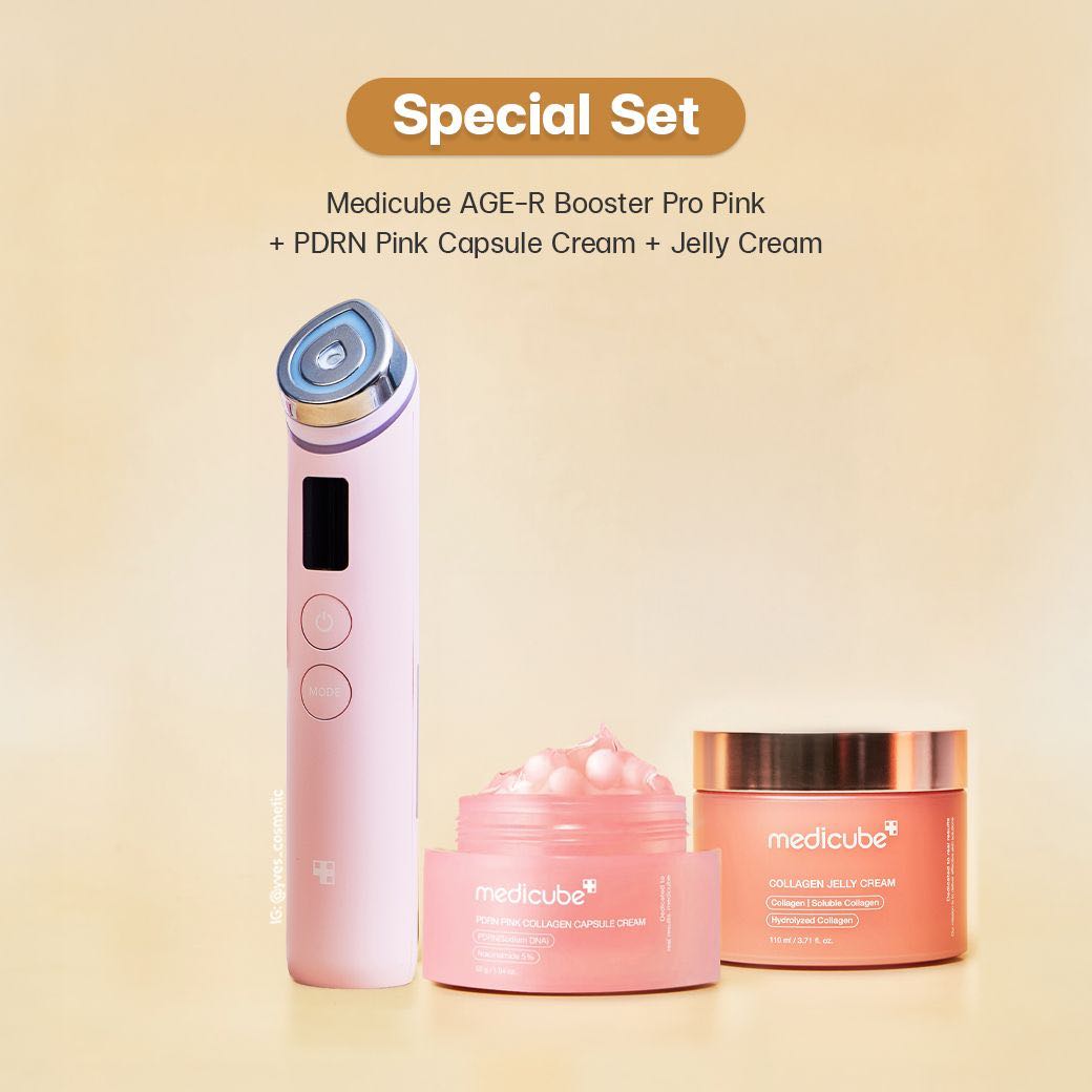 Set Medicube | Age-R Booster Pro (Pink) + PDRN Capsule 50g + Jelly Cream 110ml