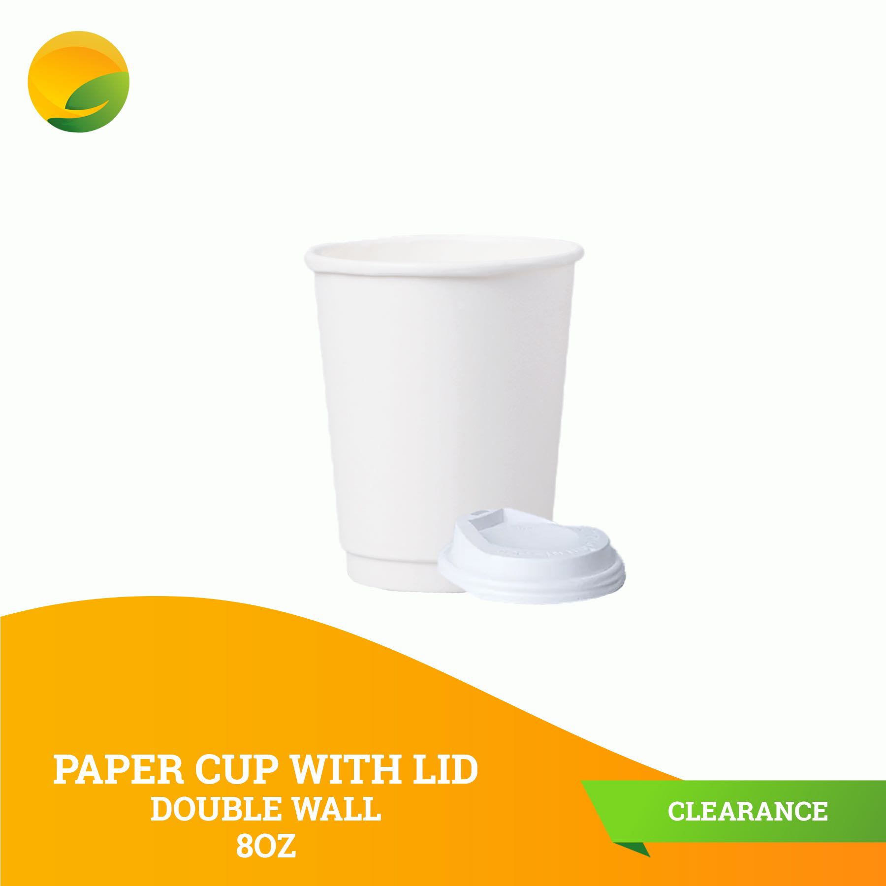 Paper Cup with Lid Double Wall 8oz