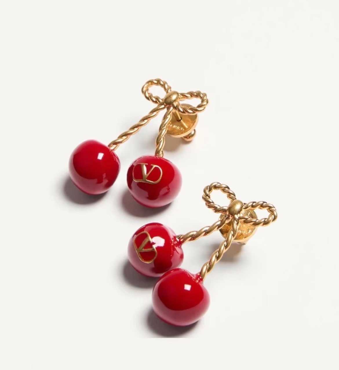 VALENTINO LOGO CHERRY EARRING