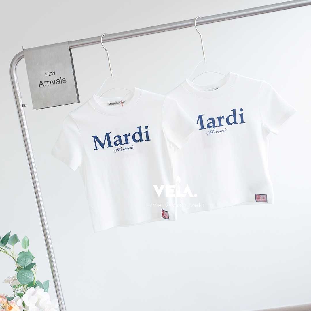 Mardi Cropped T-Shirt Mardi Classic (White Navy)