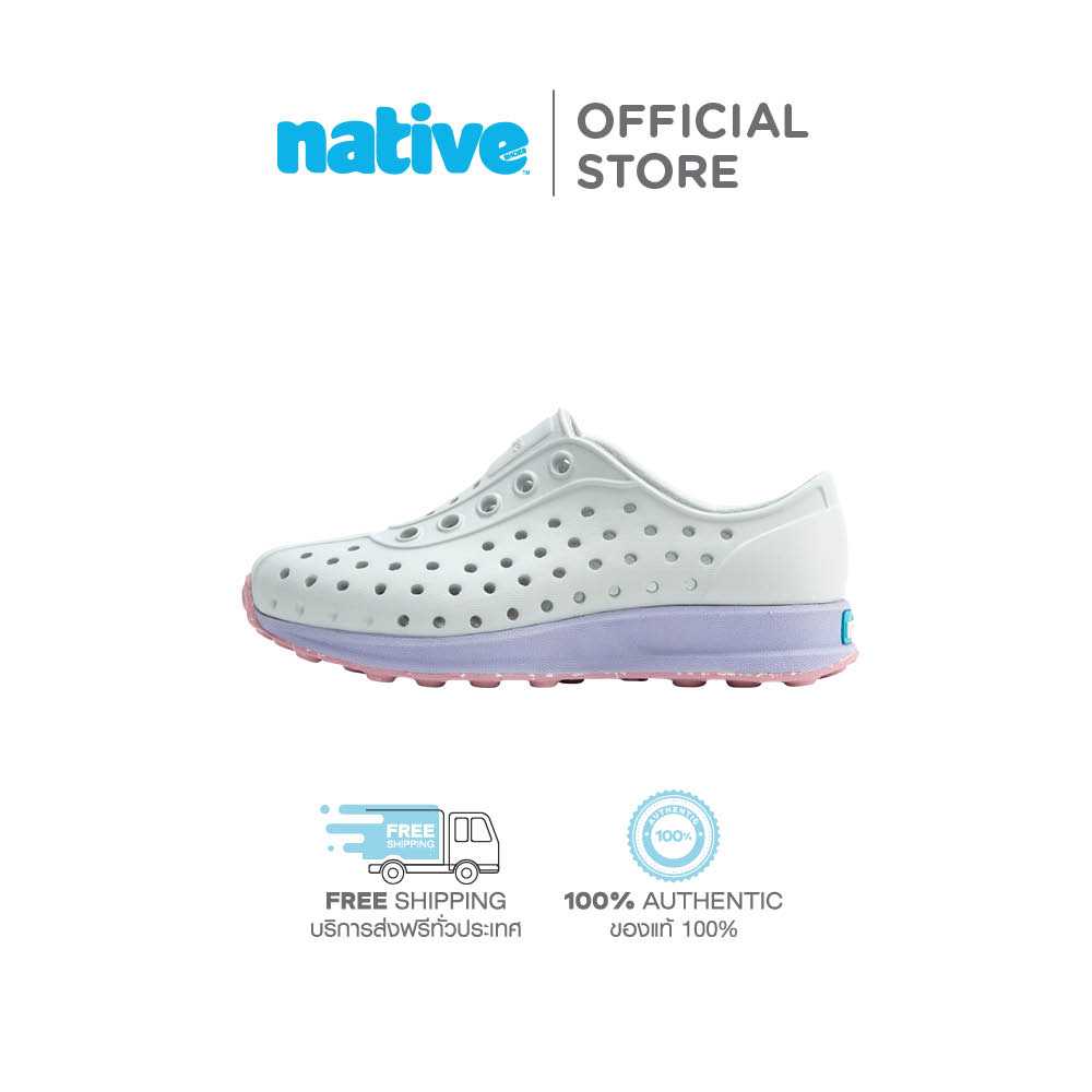 Native รองเท้ากันน้ำเด็กโต EVA รุ่น Robbie Hyams Grey/Future Purple/Balos Speckle Rubber