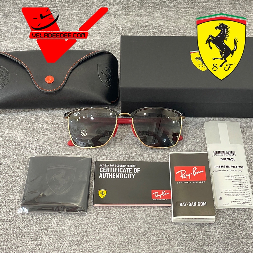 แว่นตากันแดด ยี่ห้อ RayBan FERRARI COLLECTION รุ่น RB3673 F0411156 ขนาด 56