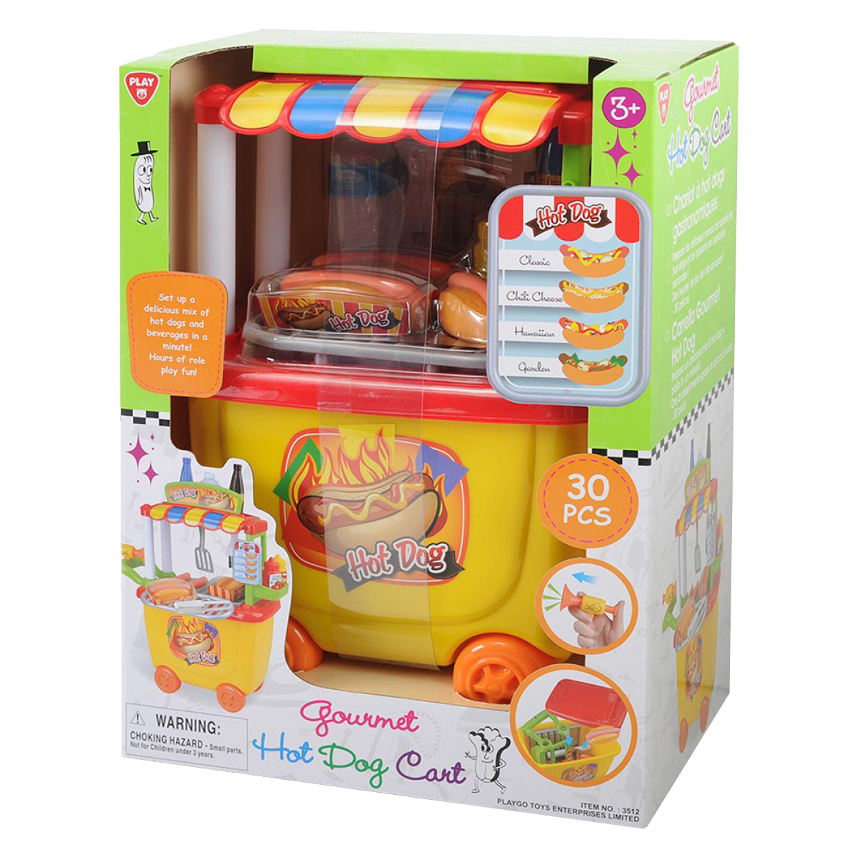Playgo ของเล่นเสริมพัฒนาการ ร้านรถเข็นขายฮ็อทดอค (PG-3512)