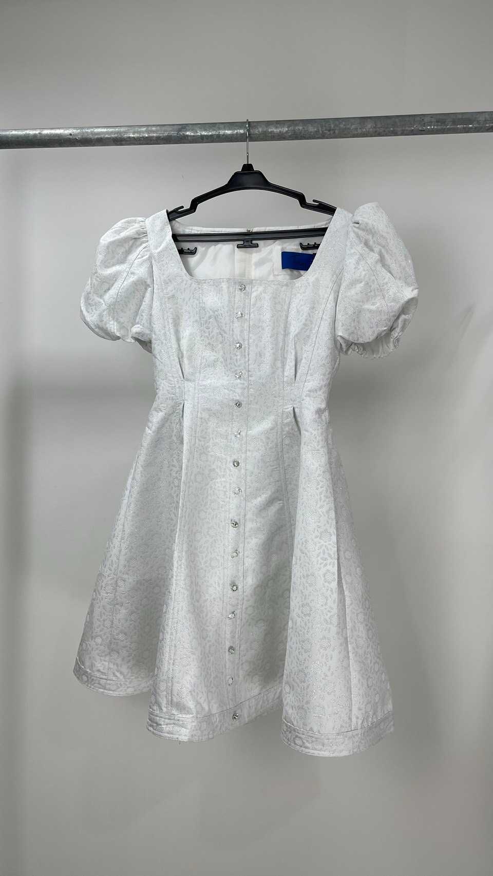 [Tohns] Love Our Planet Puff Sleeve Jacquard Dress