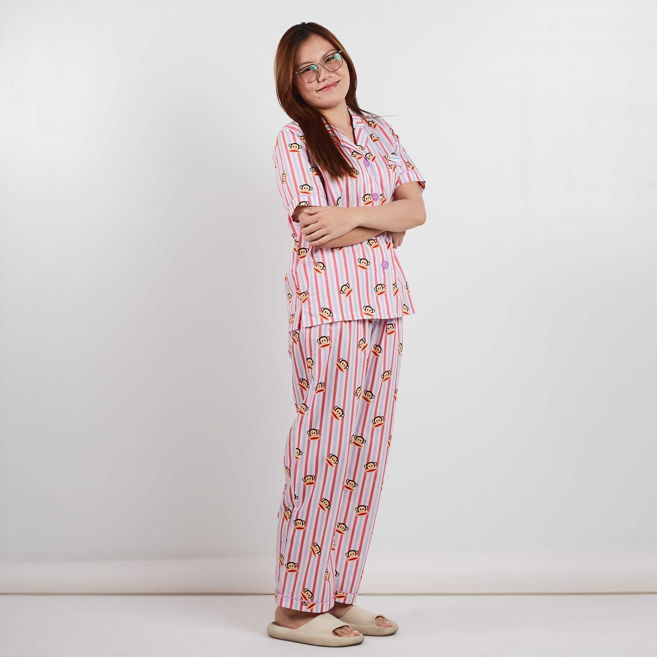 PAUL FRANK ชุดนอน WOMENS SS BASIC STRIPE PANTS SET