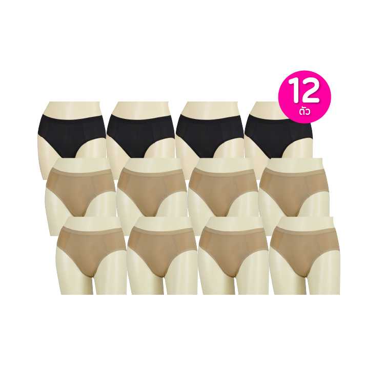 B'Me Flexi Panty บีมี กางเกงชั้นใน รุ่นเฟล็กซี่ เซต 12 ตัว (114419)