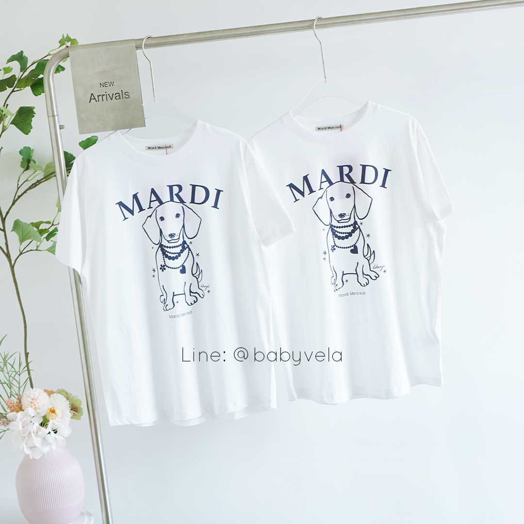 Mardi T-Shirt Swing The Tail Ddanji Pearl Necklace (Ivory Navy)