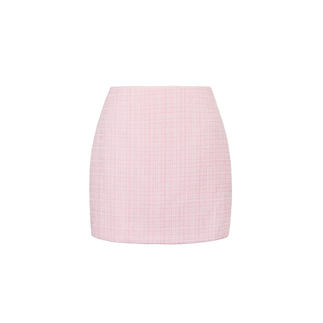 BEVERLY TWEED SKIRT - PINK