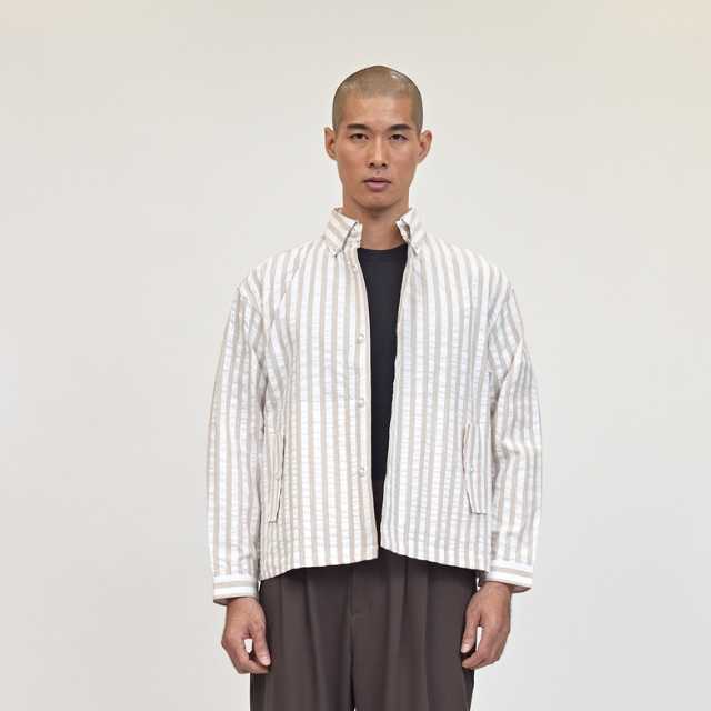 Beige Long Tie-Break Shirt