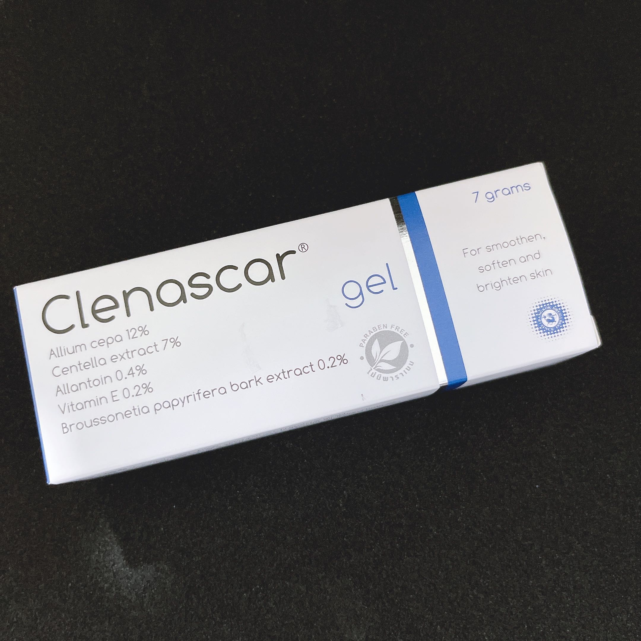 Clenascar gel สีน้ำเงิน สำหรับรอยแผลเป็นทั่วๆไป รอยแผลเป็นเก่า รอยหลุม
