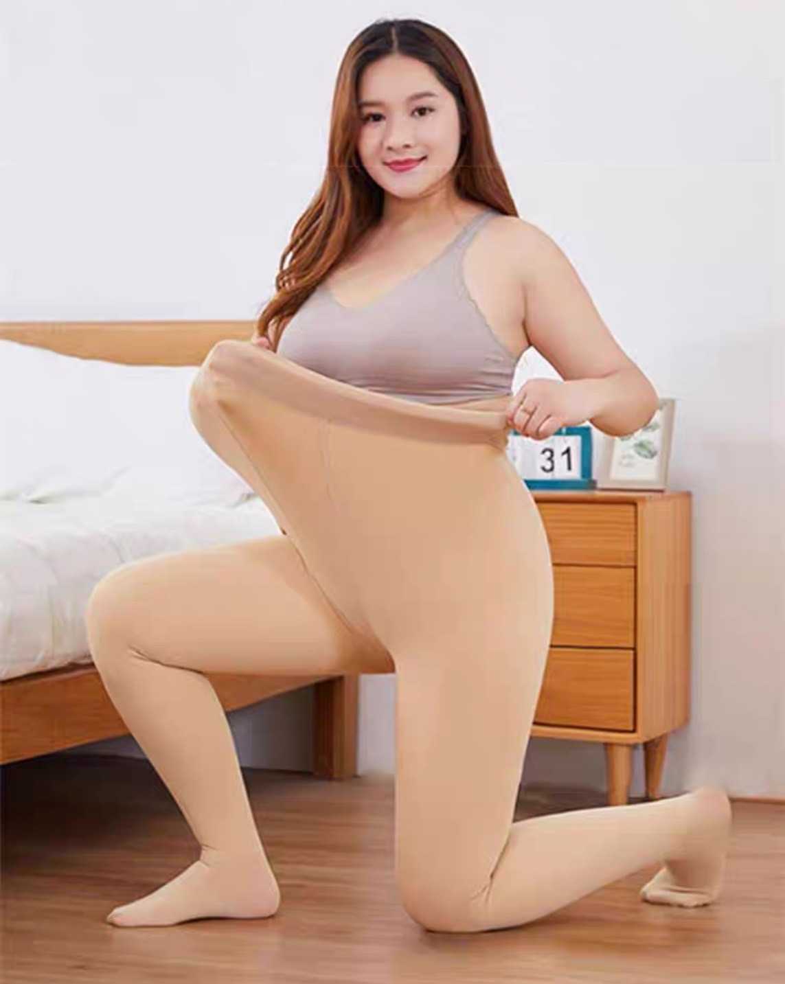 LEGGING FOR LADY PLUS SIZE WOOL INSIDE SUPER SUPPORT / สีเนื้อ