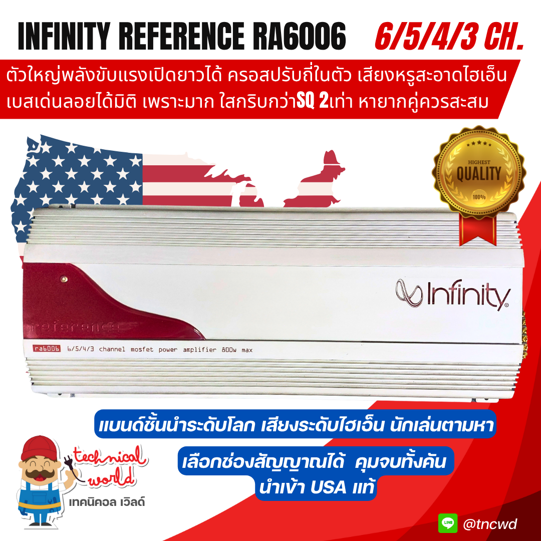 Infinity Reference RA6006 รองรับ1-6Ch.ตัวใหญ่ยาวพลังแรงเสียงเทพไฮเอ็น ตัวเดียวคุมทั้งคัน