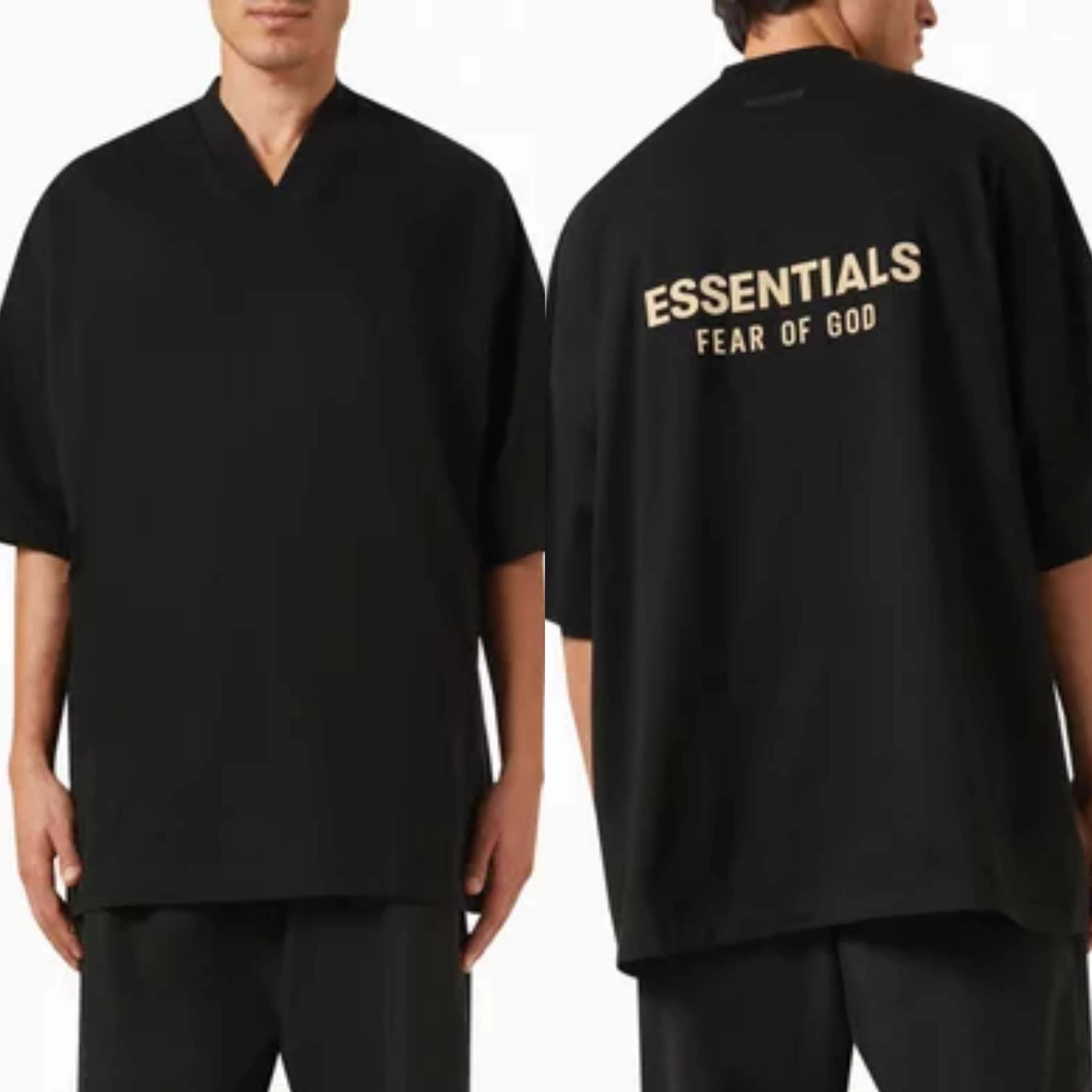 Essentials V-neck oversize​ T-shirt​    มีลายด้านหลังอย่างเดียว