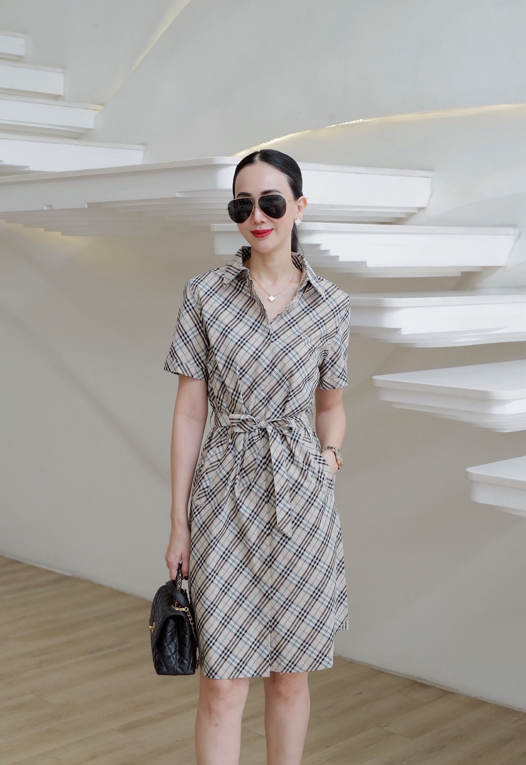 (Pre-order)COTTON DRESS คอปกพร้อมสายผูกเอว