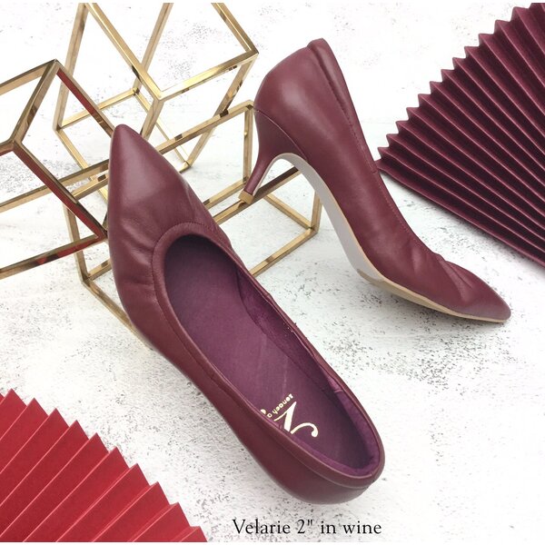 ทรงปกติ:เปลี่ยนไซส์ได้-ไม่รับคืน::รุ่นขายดี Zenachoo Velarie2 สูง 2 นิ้ว สี Wine รองเท้าหนังแกะแท...