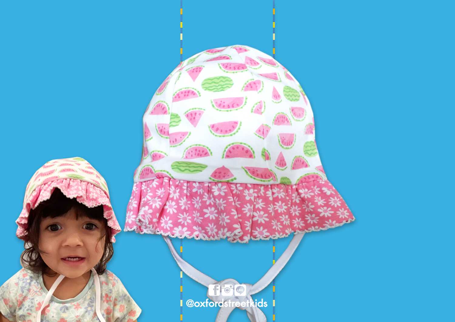 𝐒𝐀𝐋𝐄❗️ [1-2Y] Girls Next Stripe Hat หมวกระบายเด็ก