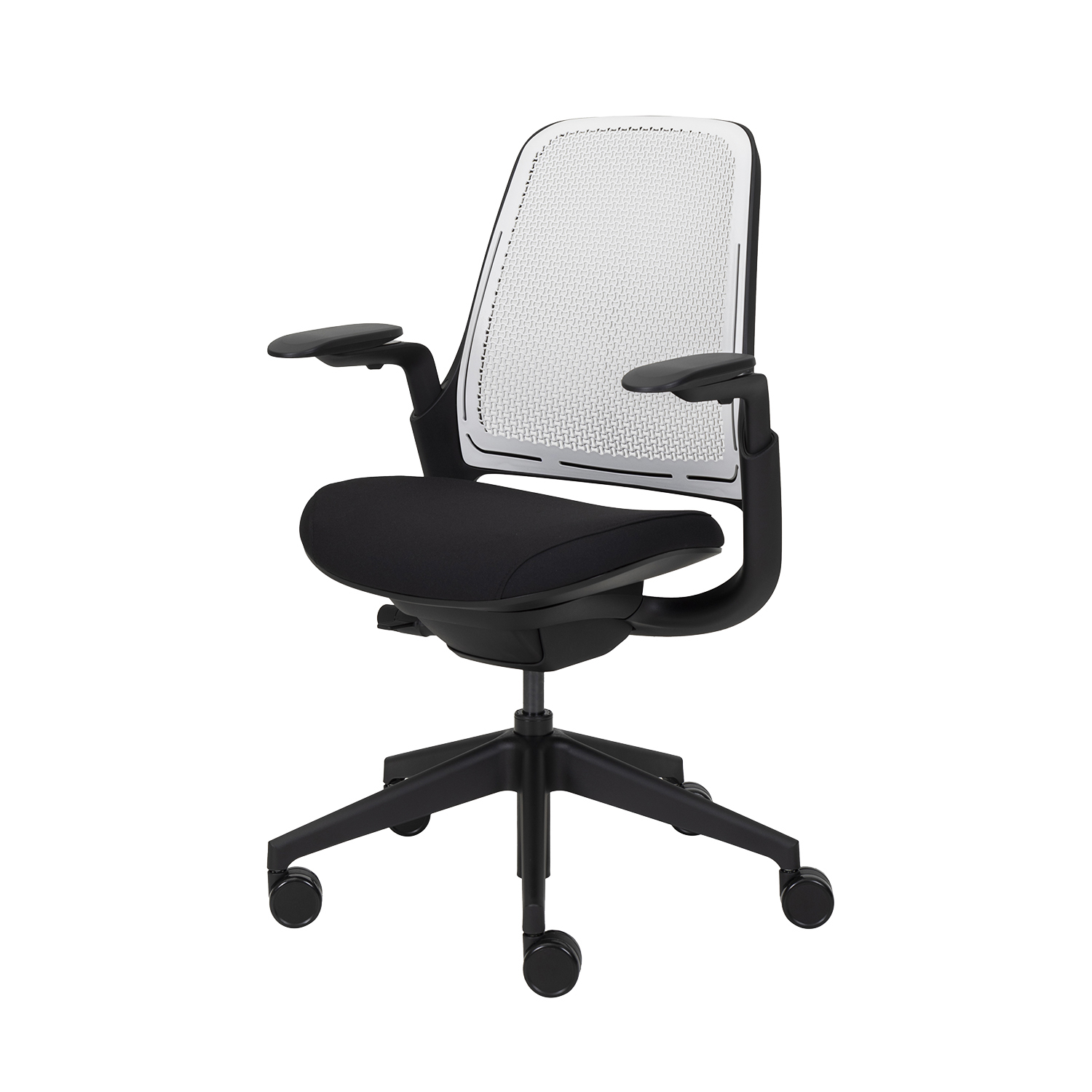 Modernform เก้าอี้เพื่อสุขภาพ Steelcase รุ่น Series 1 Air โครงดำ ขาดำ เบาะผ้าสีดำ
