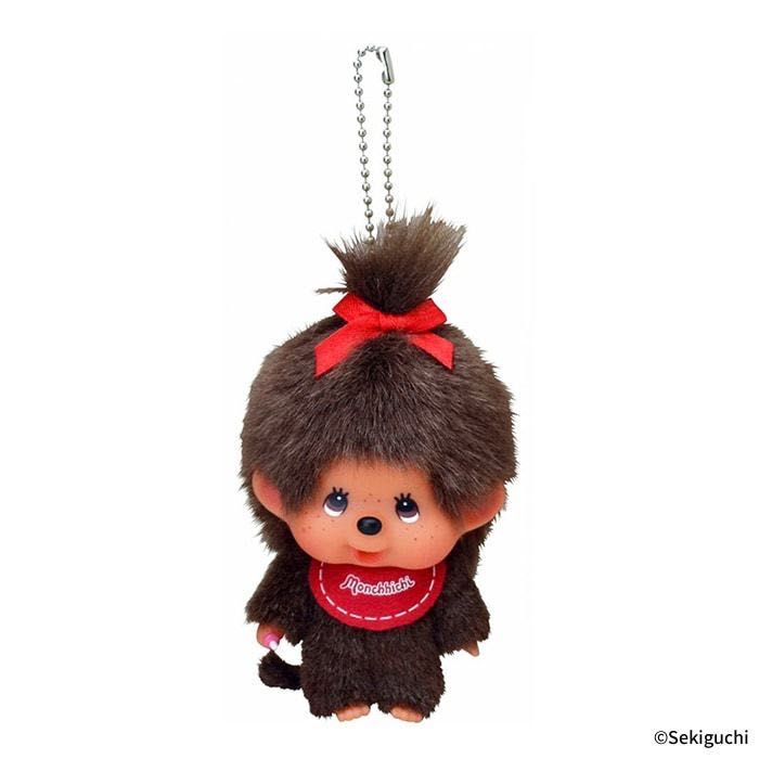 พร้อมส่ง Allthingsgoods - Big Face Monchhichi SS Girl Keychain พวงกุญแจม่อนชิชิเด็กผู้หญิง ของแท้