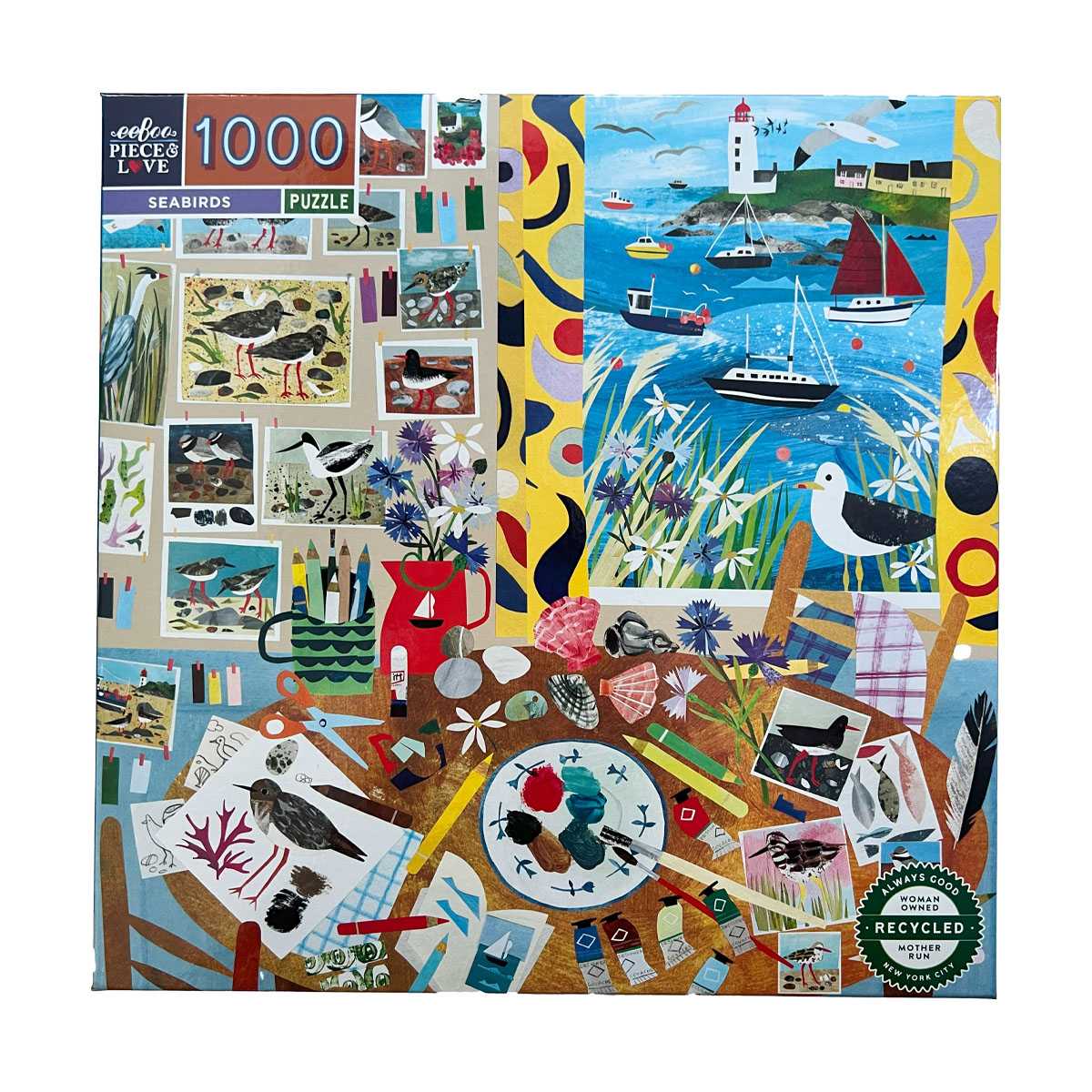 eeBoo Seabirds 1000 Pc Sq Puzzle จิ๊กซอว์รูปนกทะเลแบบ 1000 ชิ้น