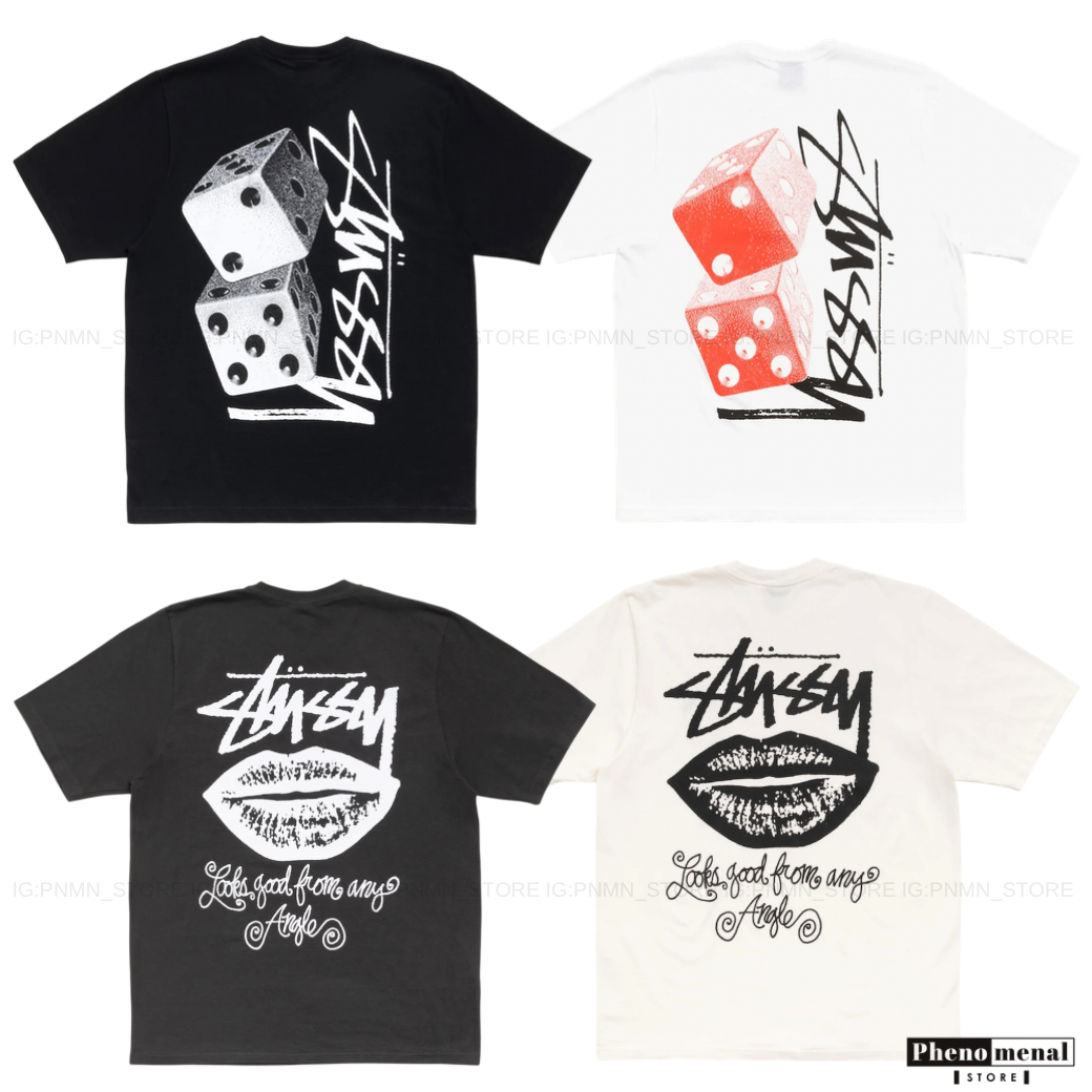 เสื้อยืด STUSSY TALL DICE TEE & ANY ANGLE TEE PIGMENT DYED (US)ของแท้ พร้อมส่ง