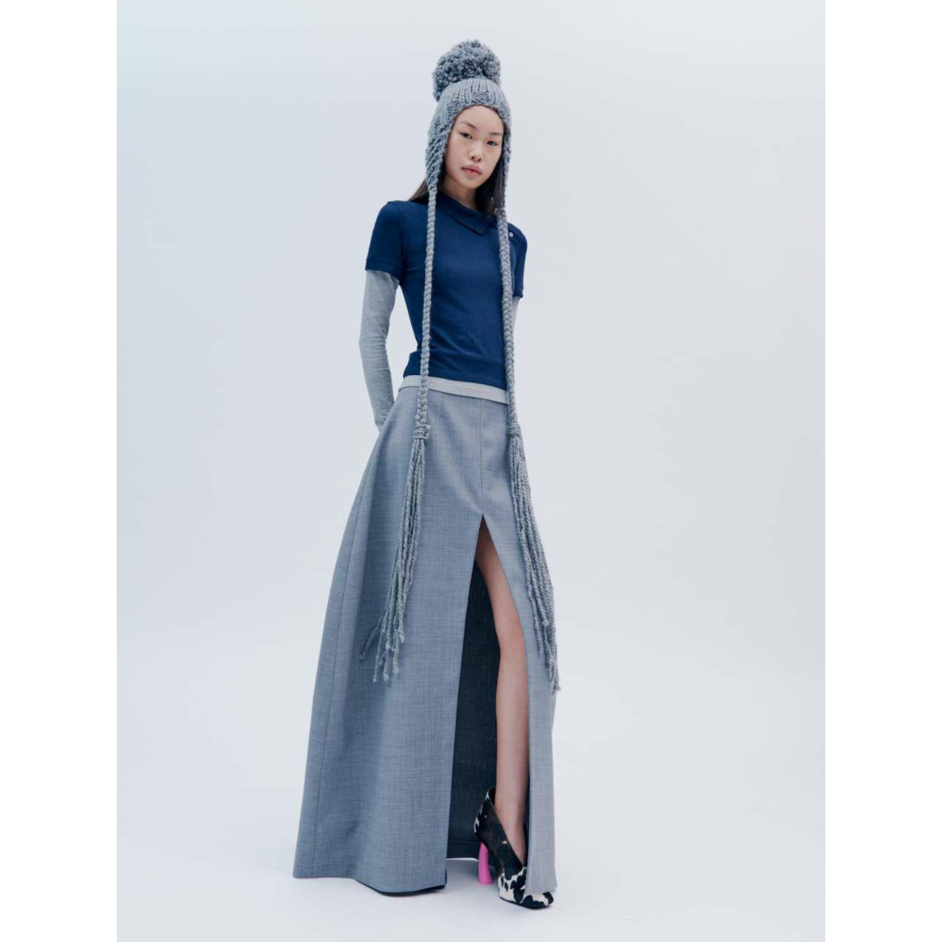 A.W.A.K.E. MODE PANT SKIRT - GREY MELANGE