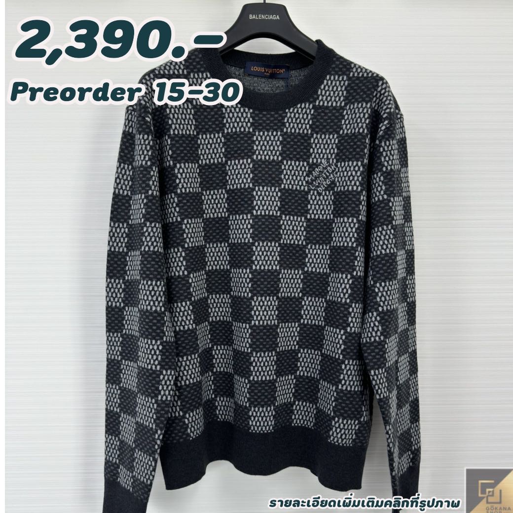 (Preorder) Lv Damier Wool แขนยาว ตาราง