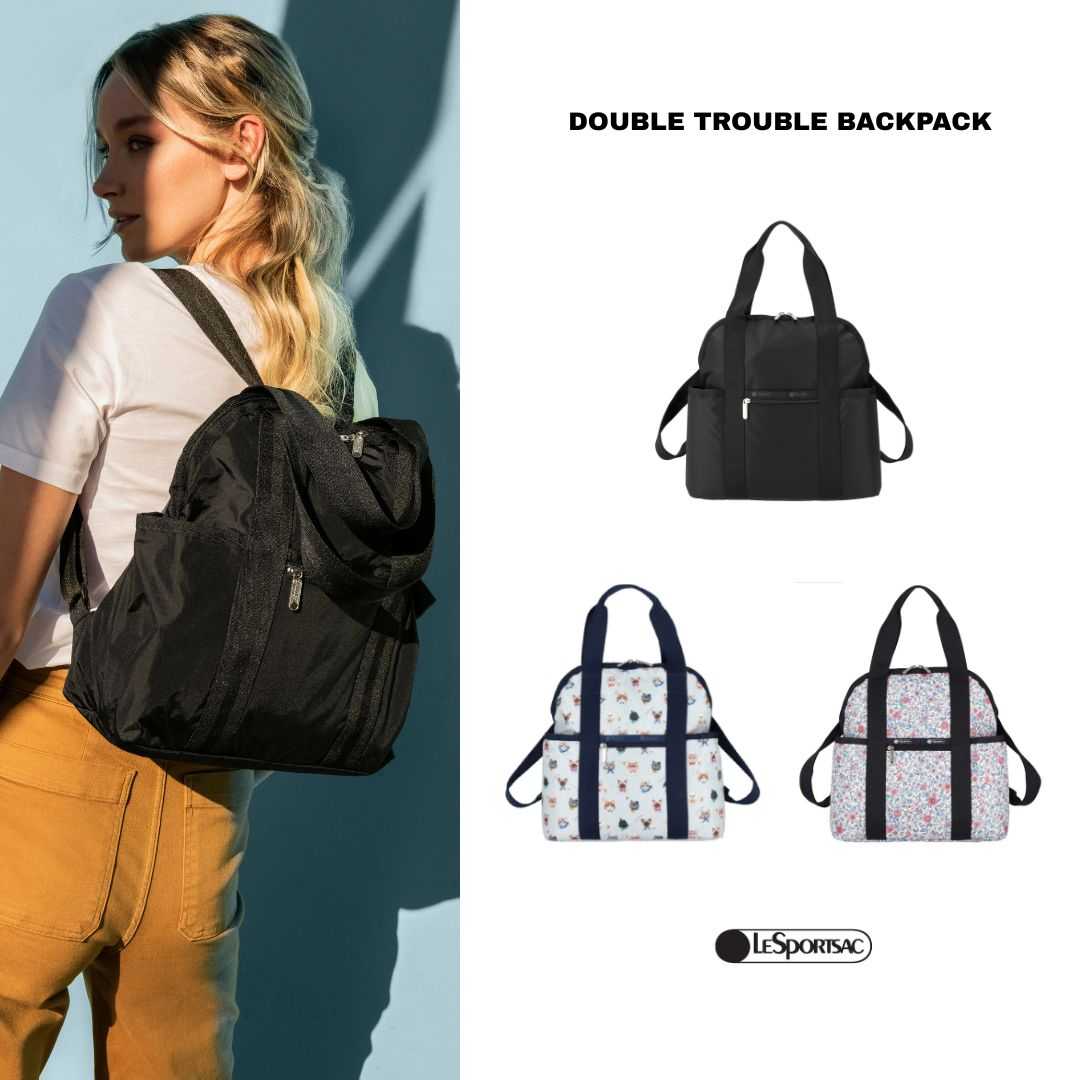 Lesportsac Double Trouble Backpack bag กระเป๋าสะพาย Style 2442 Lesportsac NEW