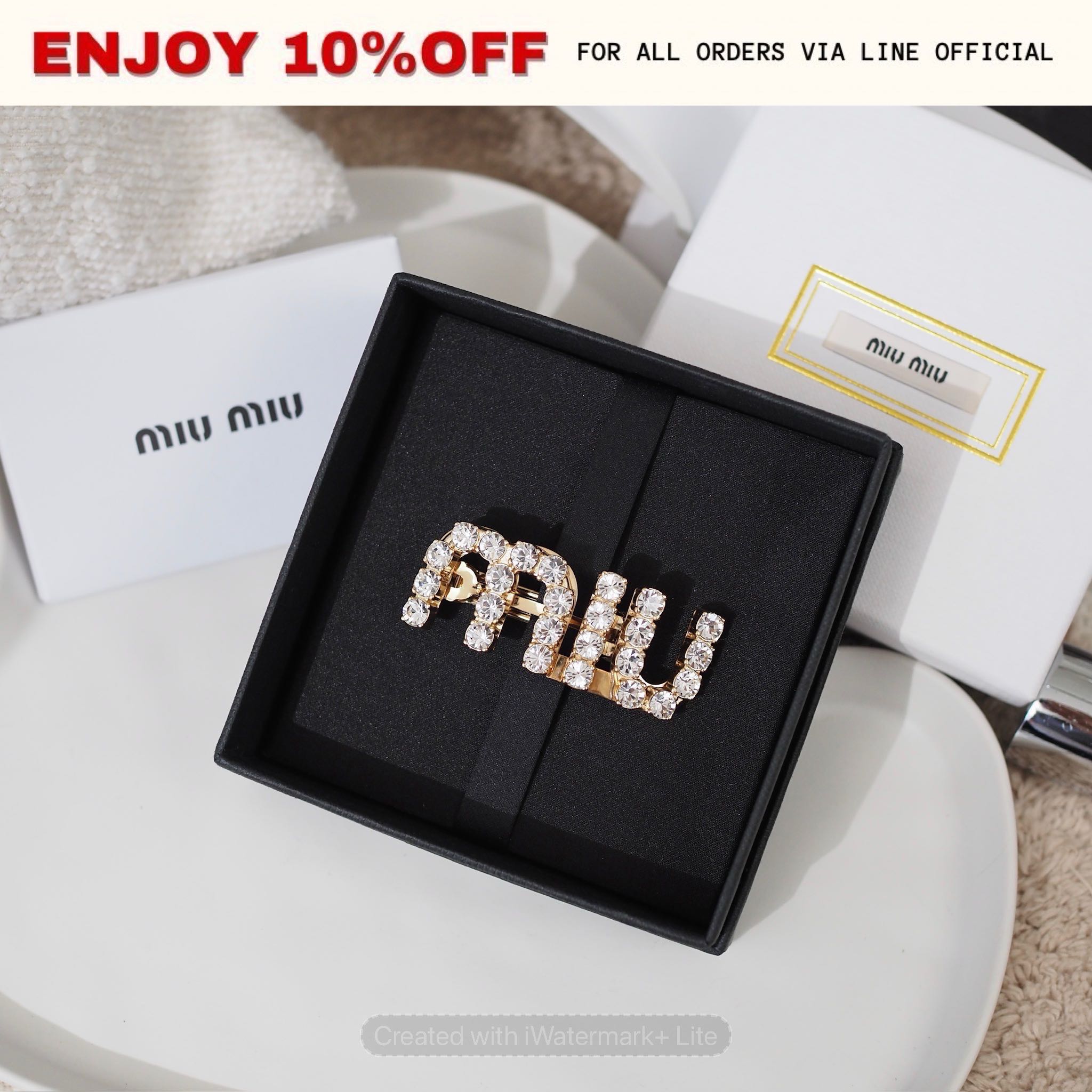 NEW! MIUMIU Crystal-Embellished Hair Clip | ACC