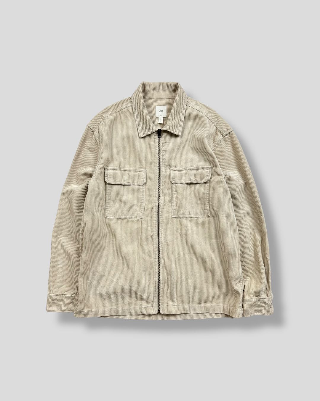 H&M CORDUROY FULL ZIP JACKET 