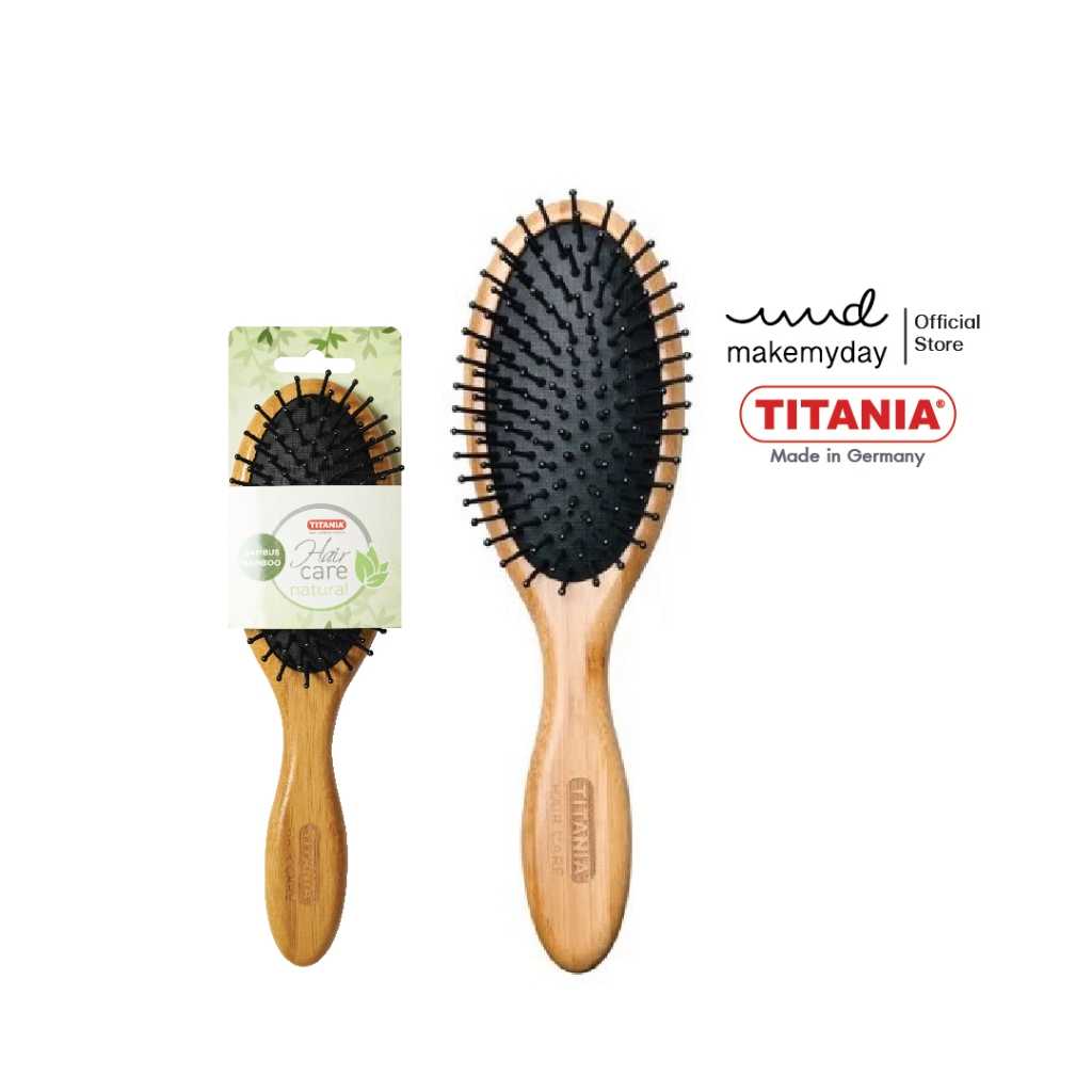 TITANIA หวีแปรงจัดแต่งทรงผม ด้ามไม้ไผ่ นำเข้าจากเยอรมันนี (Hair care brush Natural)