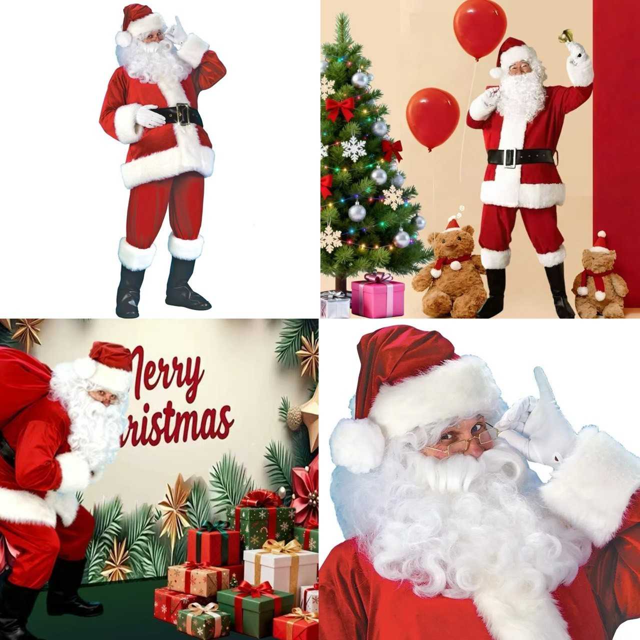 🎅ชุดคอสเพลย์ลุงซานต้าคลอสครบชุด ชุดวันคริสต์มาส Santa Clause cosplay party suit ซานต้า 18043