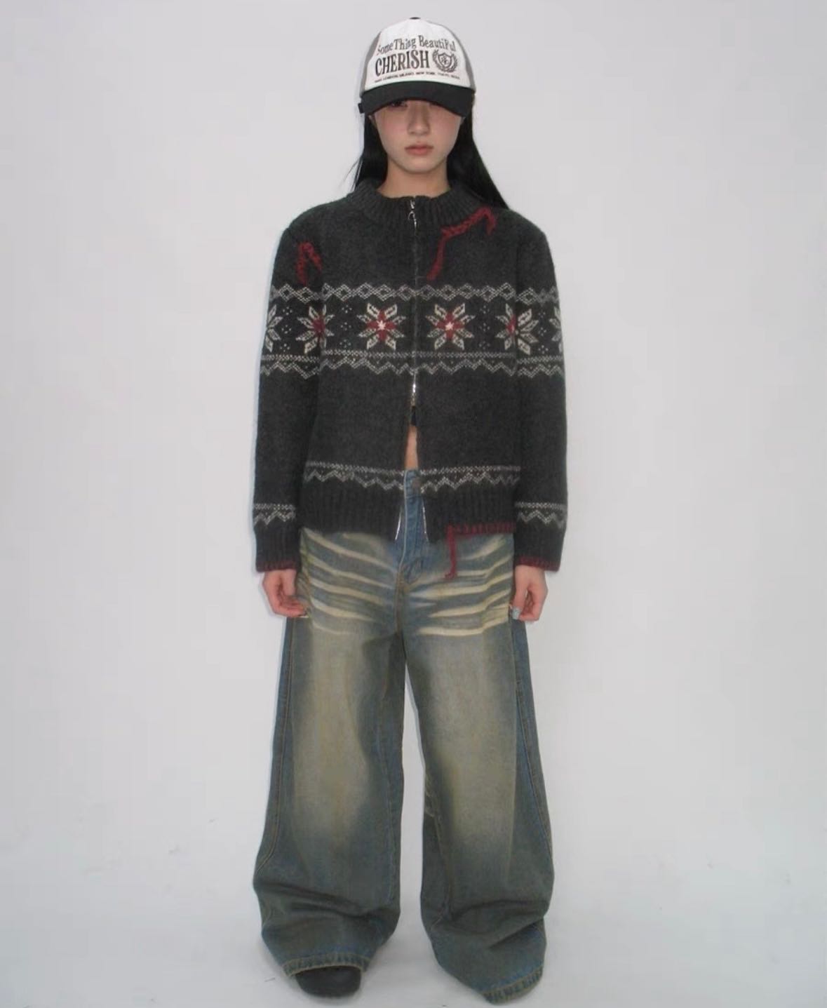 Vintage zip cardigan