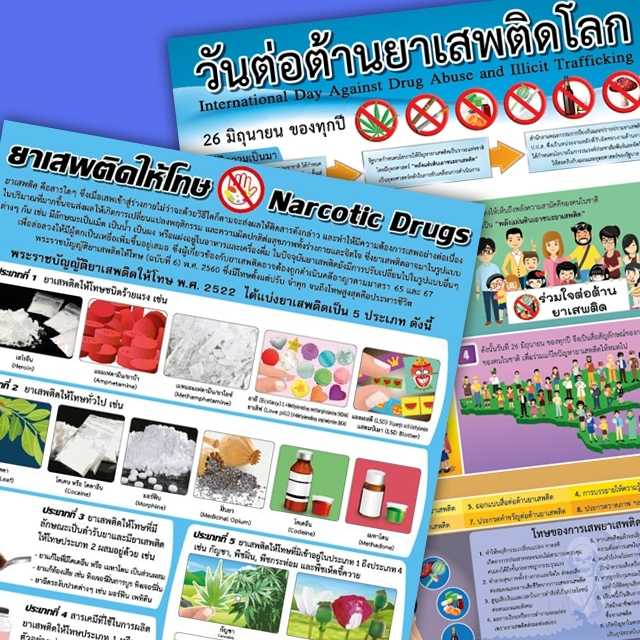 โปสเตอร์พลาสติก  PP  วิชาสุขศึกษา  โทษยาเสพติด