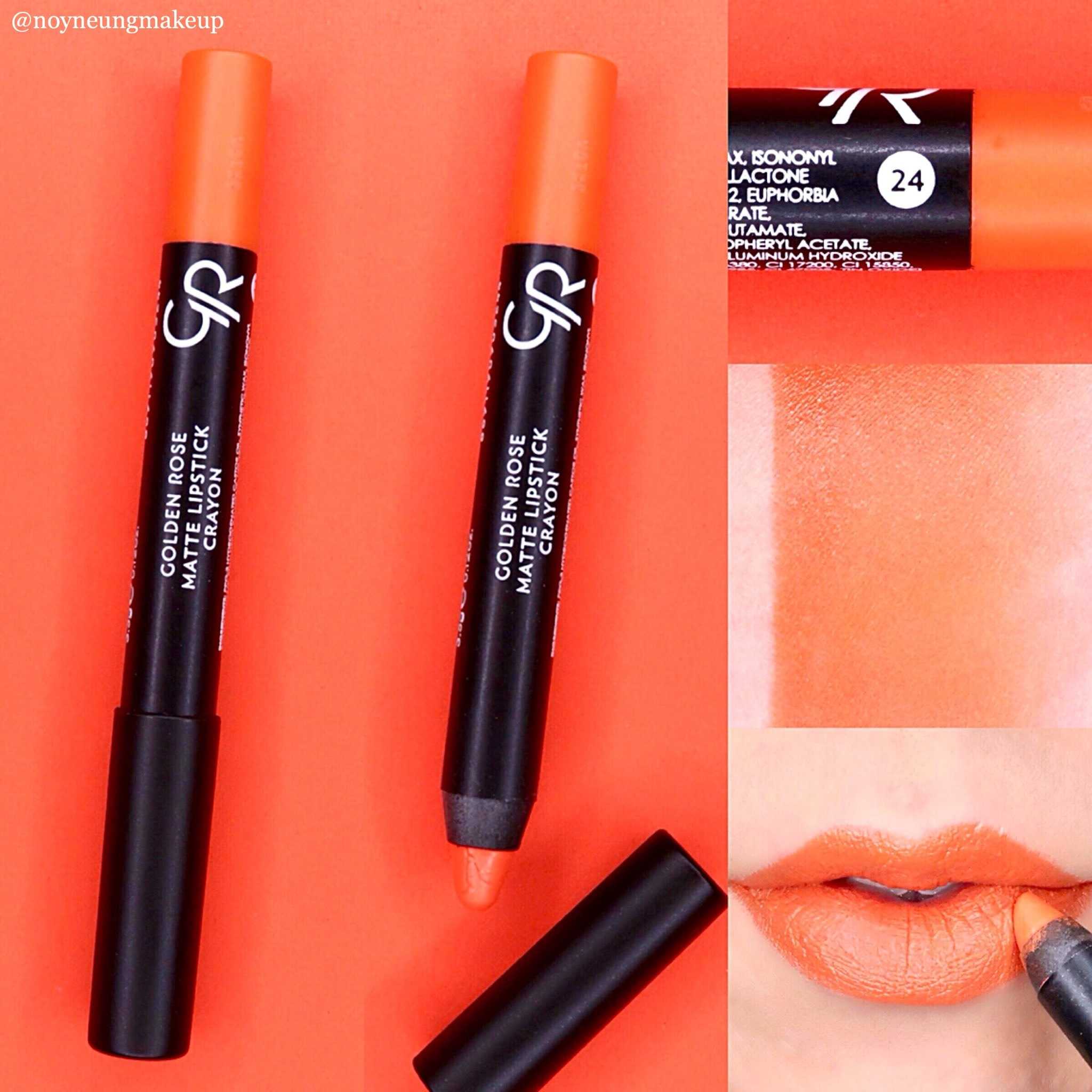 GR Golden Rose Matte Lipstick Crayon No.24 โกลเด้น โรส แมท ลิปสติก เครยอน 3.5 กรัม เบอร์ 24