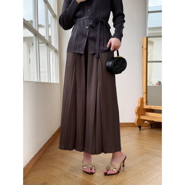 ยาว36นิ้ว! 2MUAY รุ่น GJO10237 กางเกงพลีทคุณภาพ FLOWY WIDE LEG PLEATED PANT 9 สี FREE SIZE